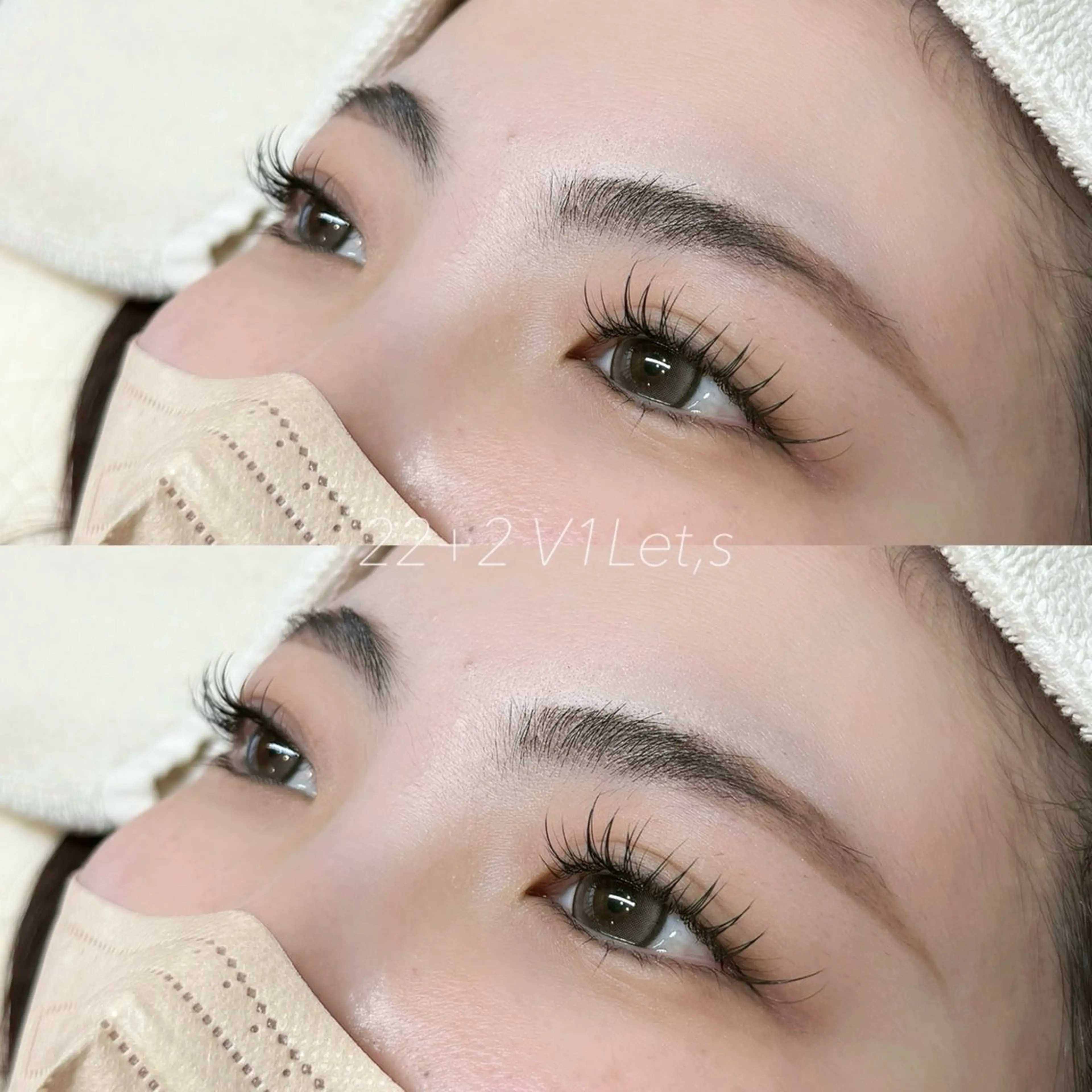 マツエク・マツパ フラットラッシュ [古町]22+2 V1Let,s Eyebrow&Eye所属・22+2 V1Let 🌙 Rikaのマツエク・マツパデザイン