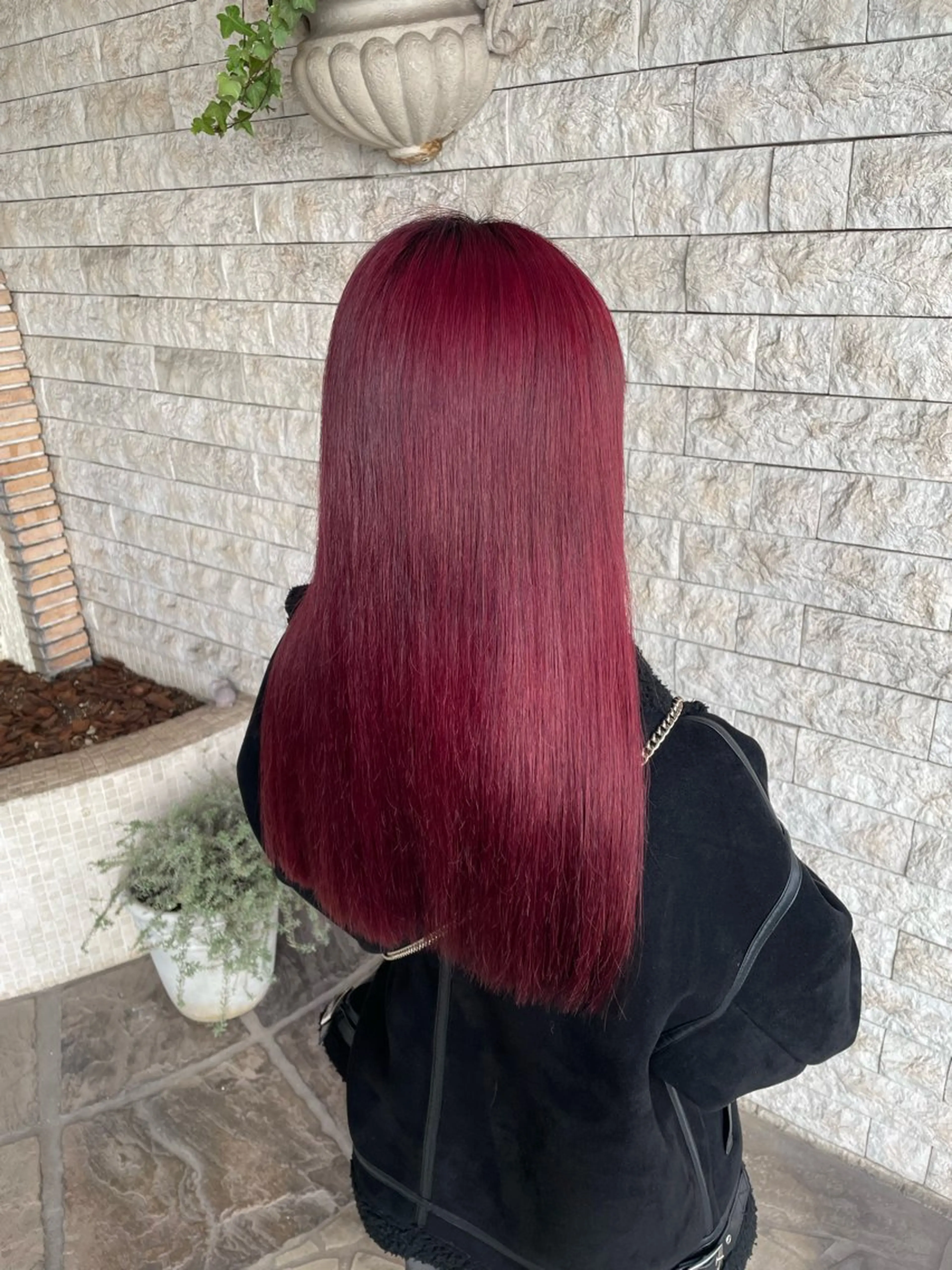 ロング カラー ブリーチ ピンクカラー レッドカラー カット 透明感/暖色/艶感 💍TAMA💍のヘアスタイル