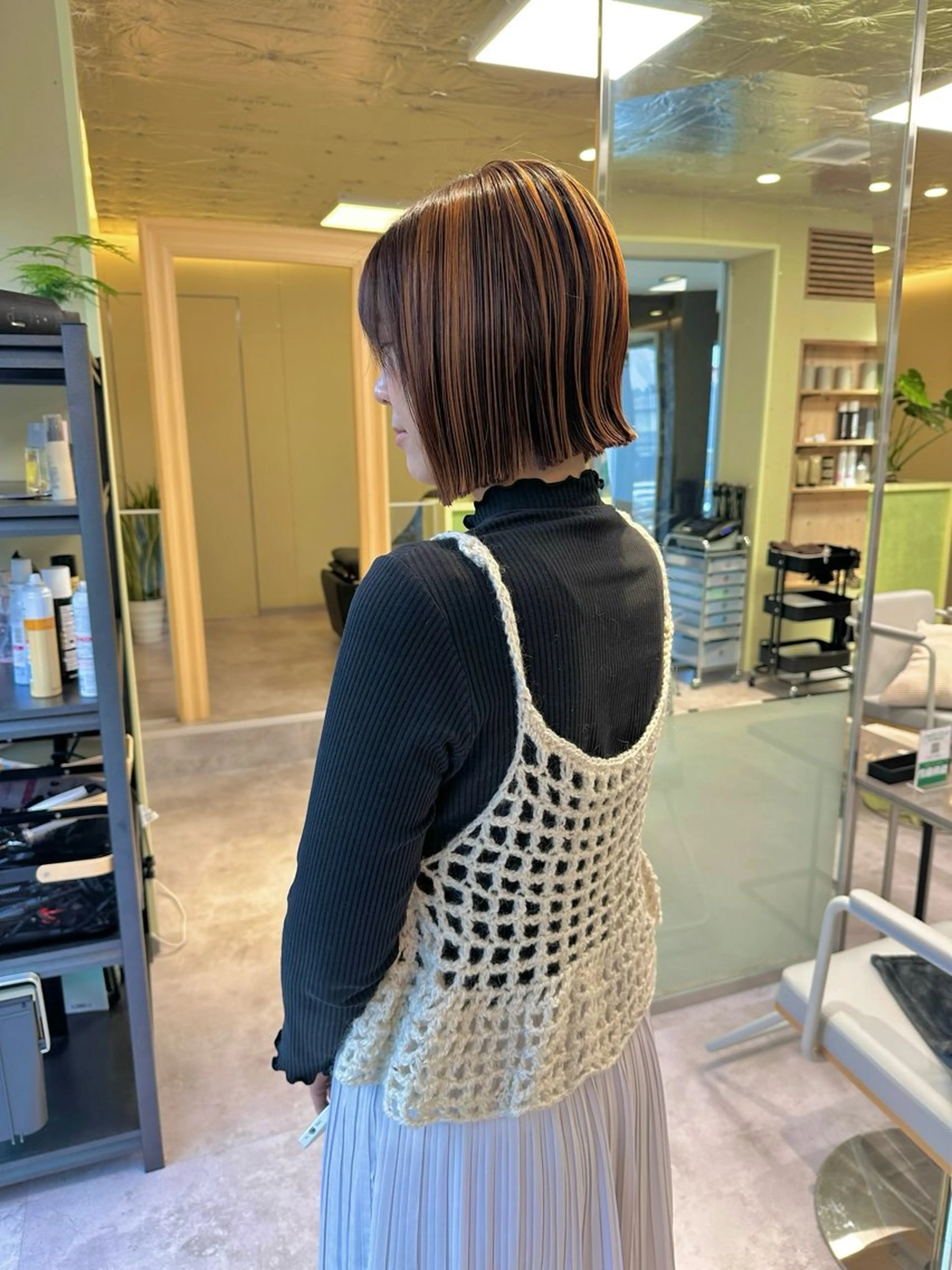 ショート カット ヘアカラー ボブ/ぱつっとボブ/ 谷口 海星のヘアスタイル