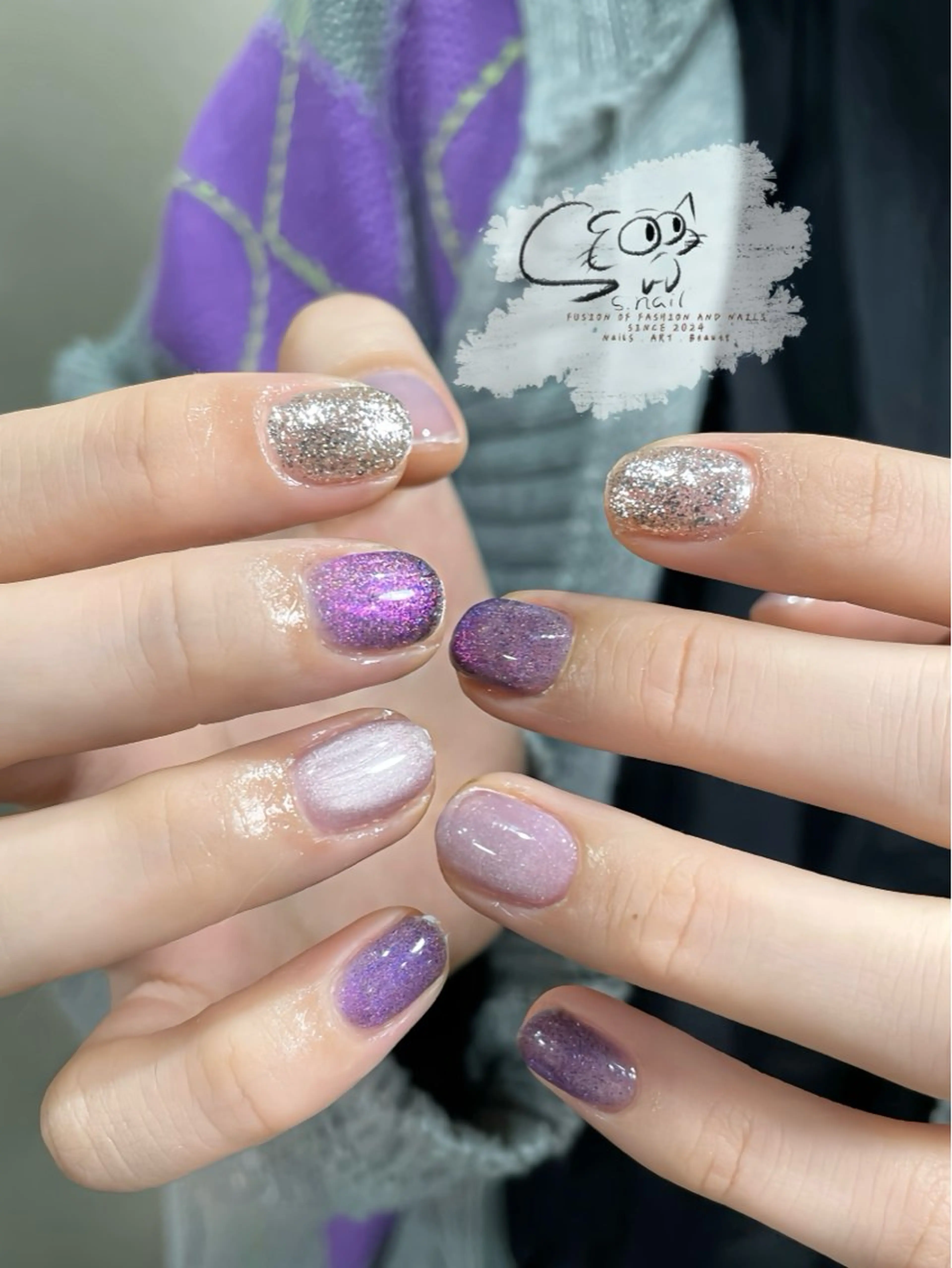 ネイル チークネイル フレンチネイル グラデーション マグネットネイル ワンカラーネイル ハンドネイル S.nail所属・S.nail _のネイルデザイン