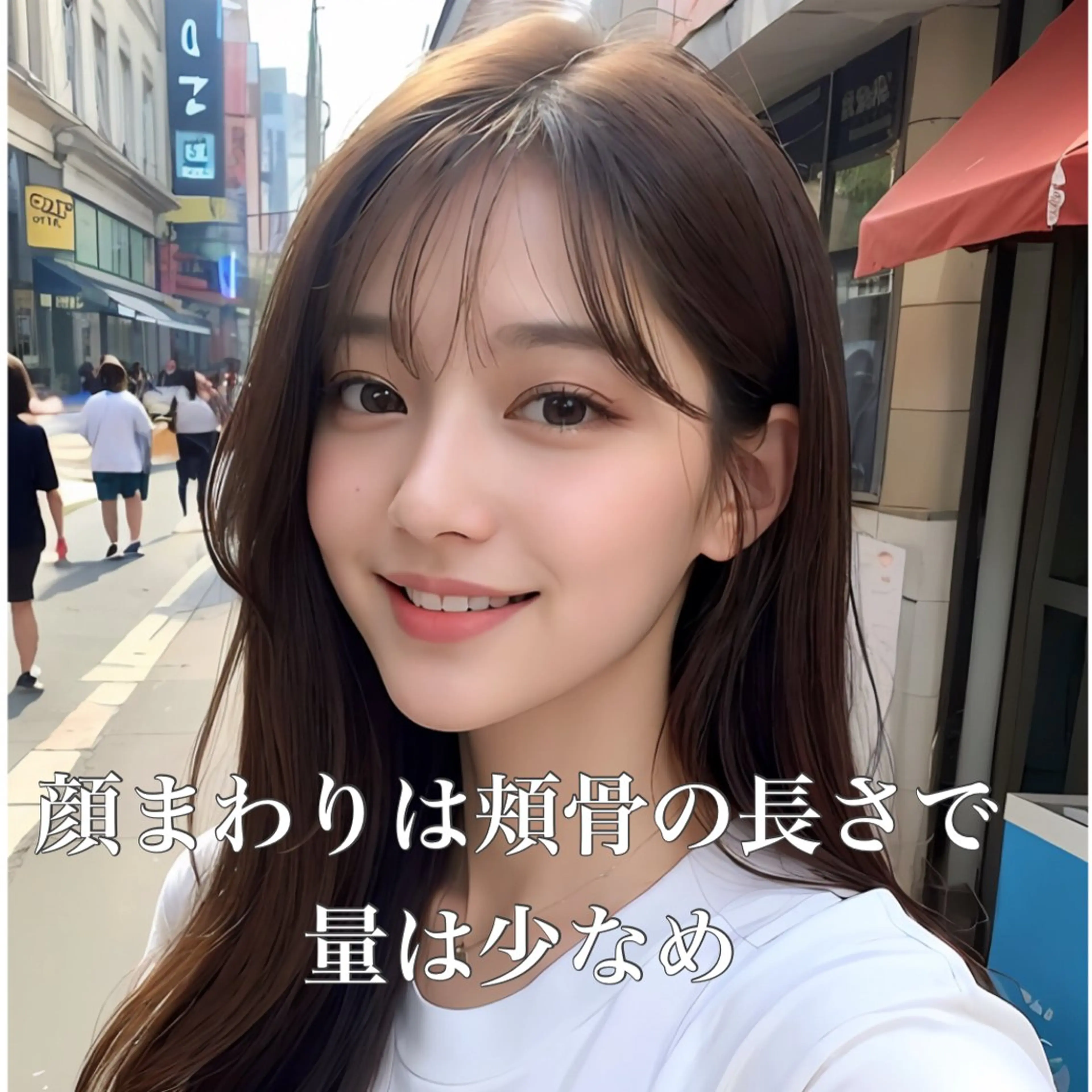 セミロング カラー 韓国ヘア♡ 顔まわりカットayaのヘアスタイル