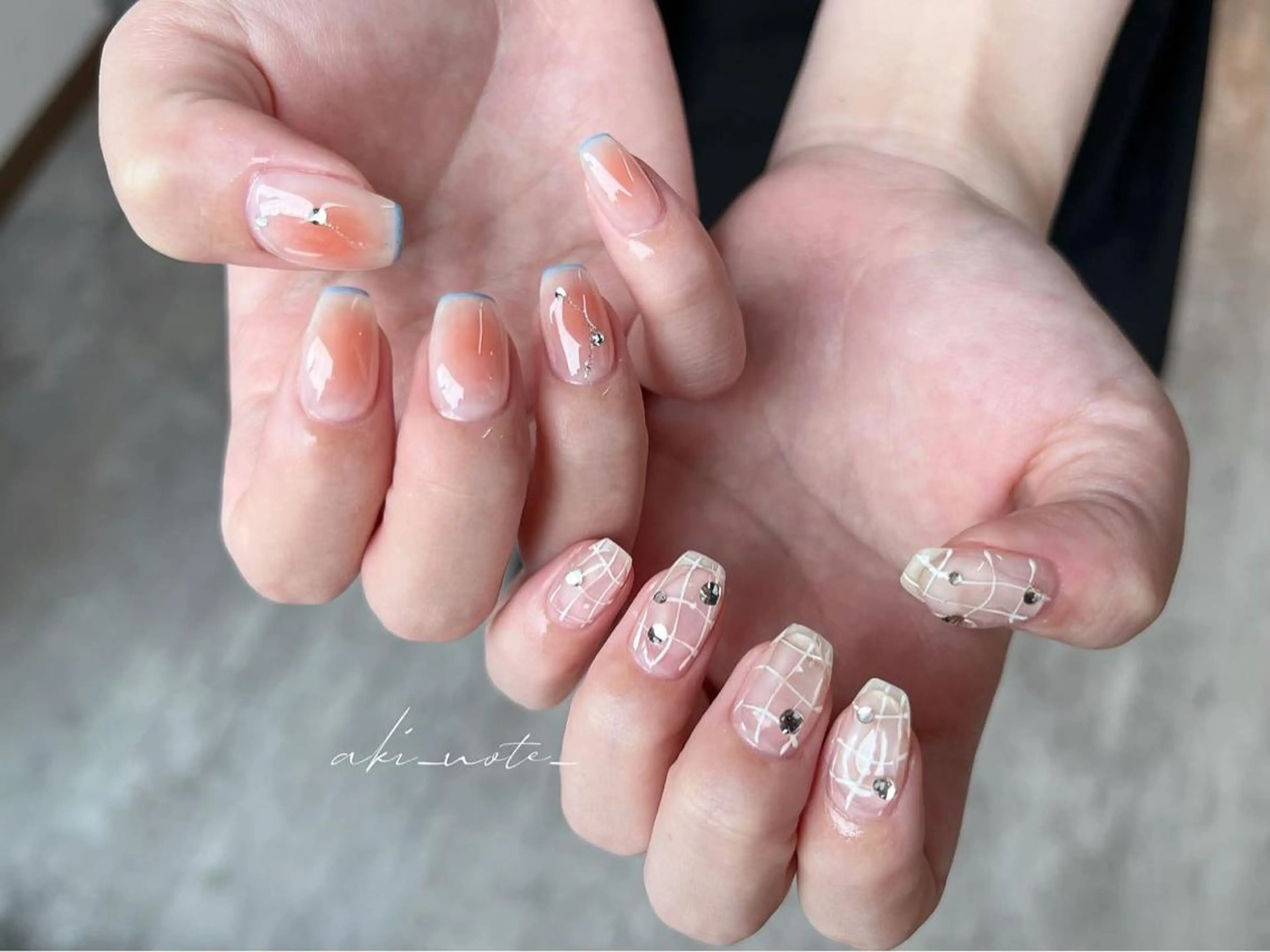 ネイル チークネイル ニュアンスネイル 春ネイル 夏ネイル ハンドネイル フットネイル GRANDE大須 栄/店長 aki🌙のネイルデザイン