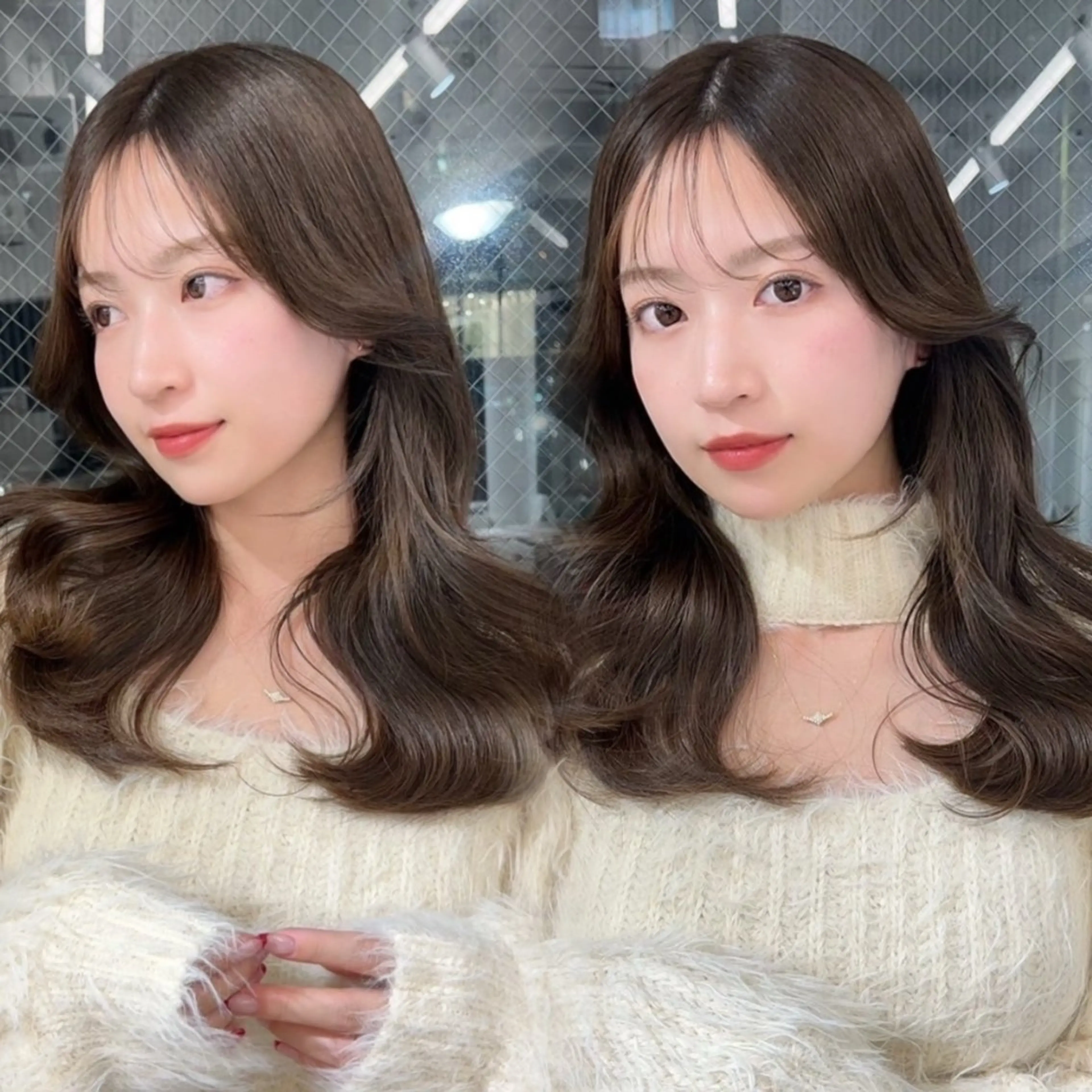 【ミニモ学割🎟】カット+Premiumケアカラー+高保湿2stepトリートメント✨️コテ巻き仕上げの写真