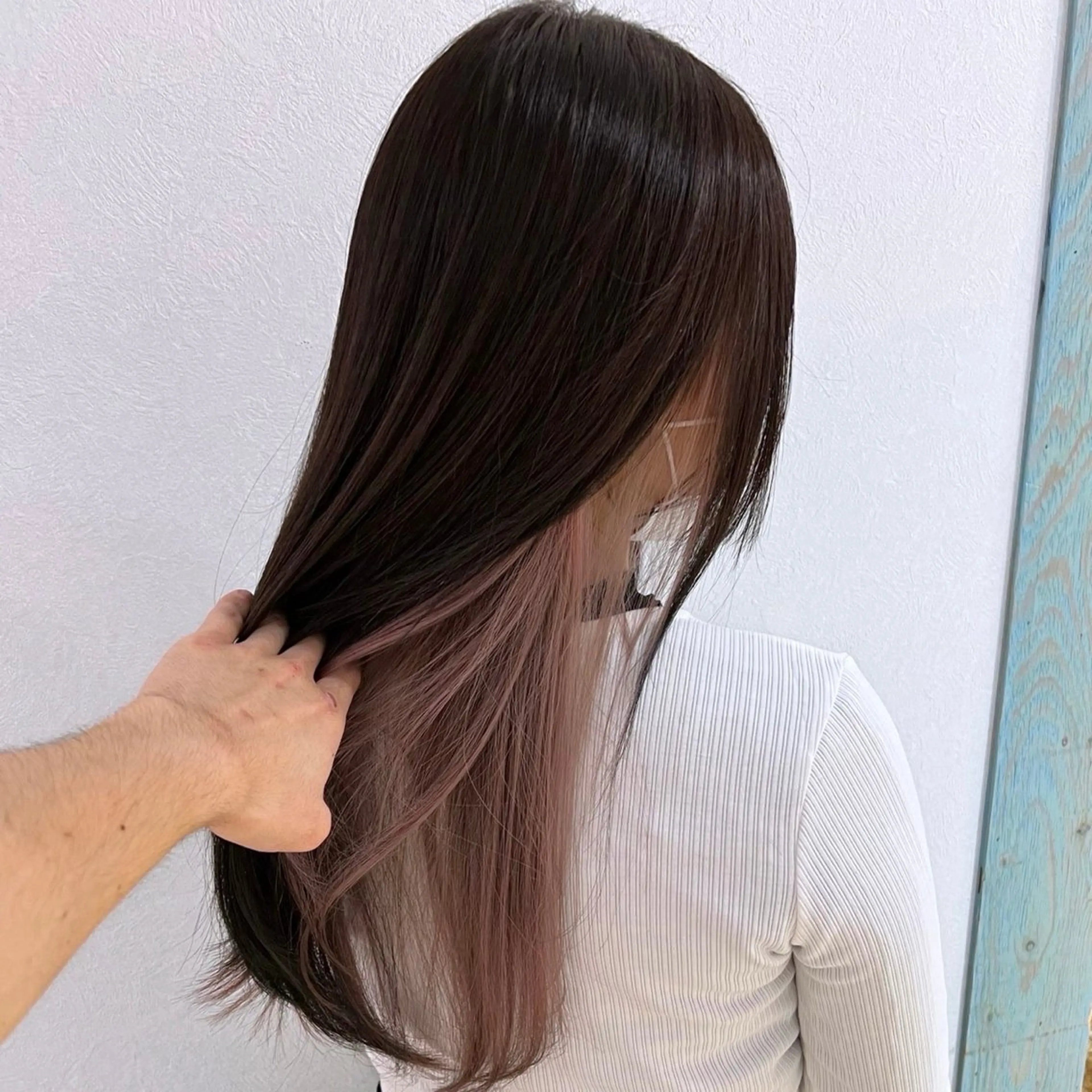 ロング カラー ベージュカラー ブリーチ ピンクカラー ピンクベージュ ヘアカラー トリートメント ブリーチなし/暖色/ 透明感/ririkaのヘアスタイル