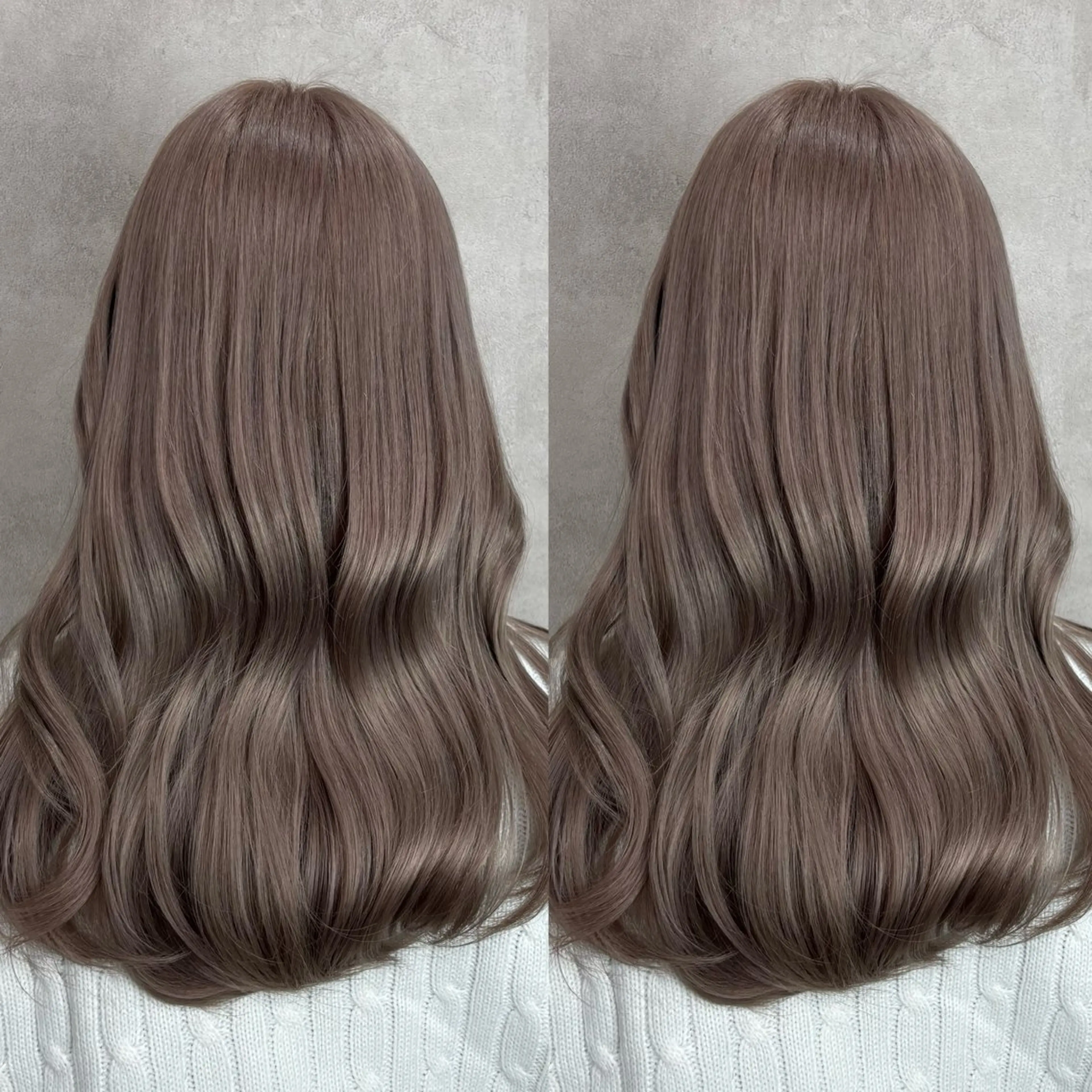 セミロング カラー ヘアカラー 💎色落ち綺麗に白肌 ラベンダー💎りんのヘアスタイル