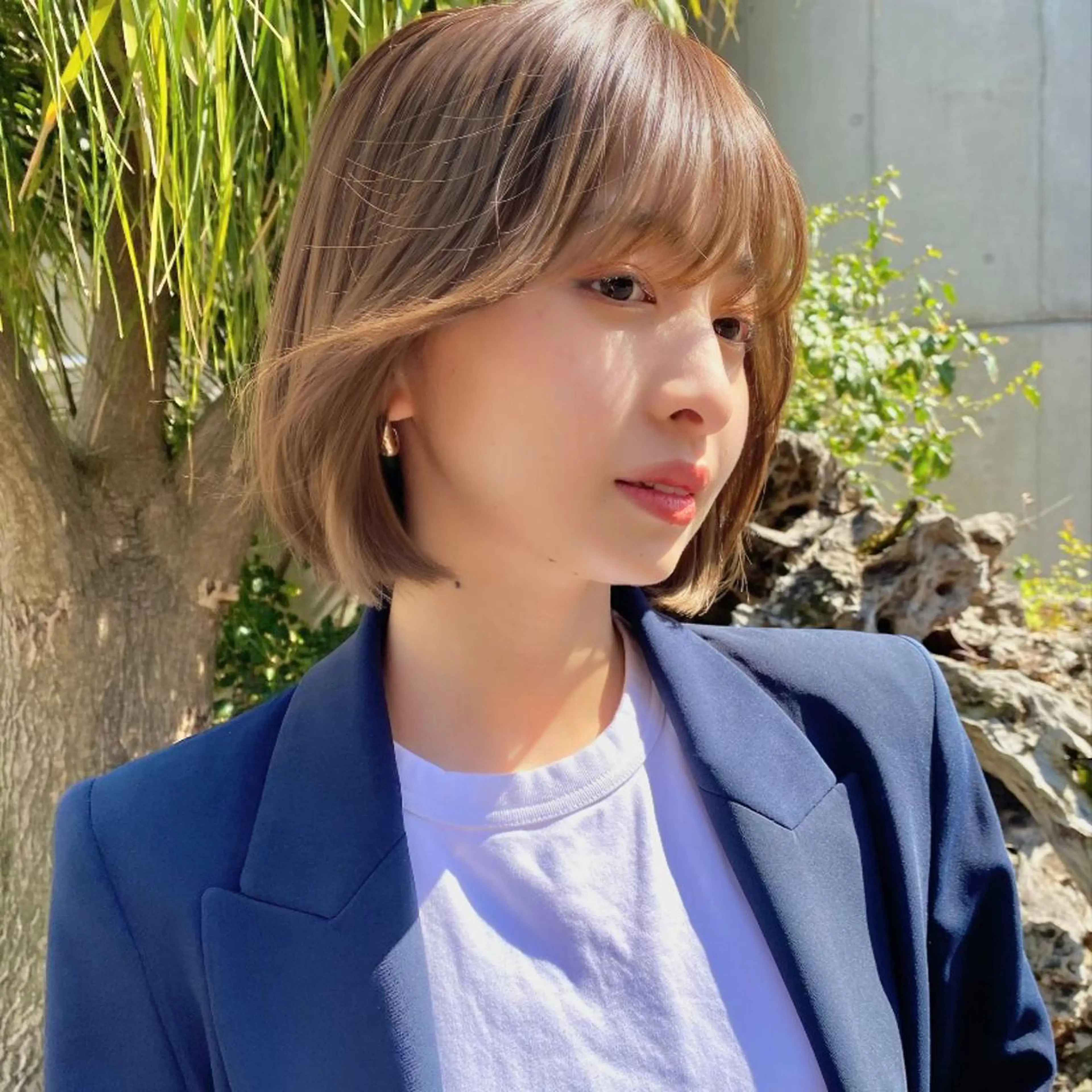 ショート カラー ボブ 韓国風ヘア カット ヘアカラー トリートメント ボブ/縮毛矯正/ レイヤー/塚田のヘアスタイル