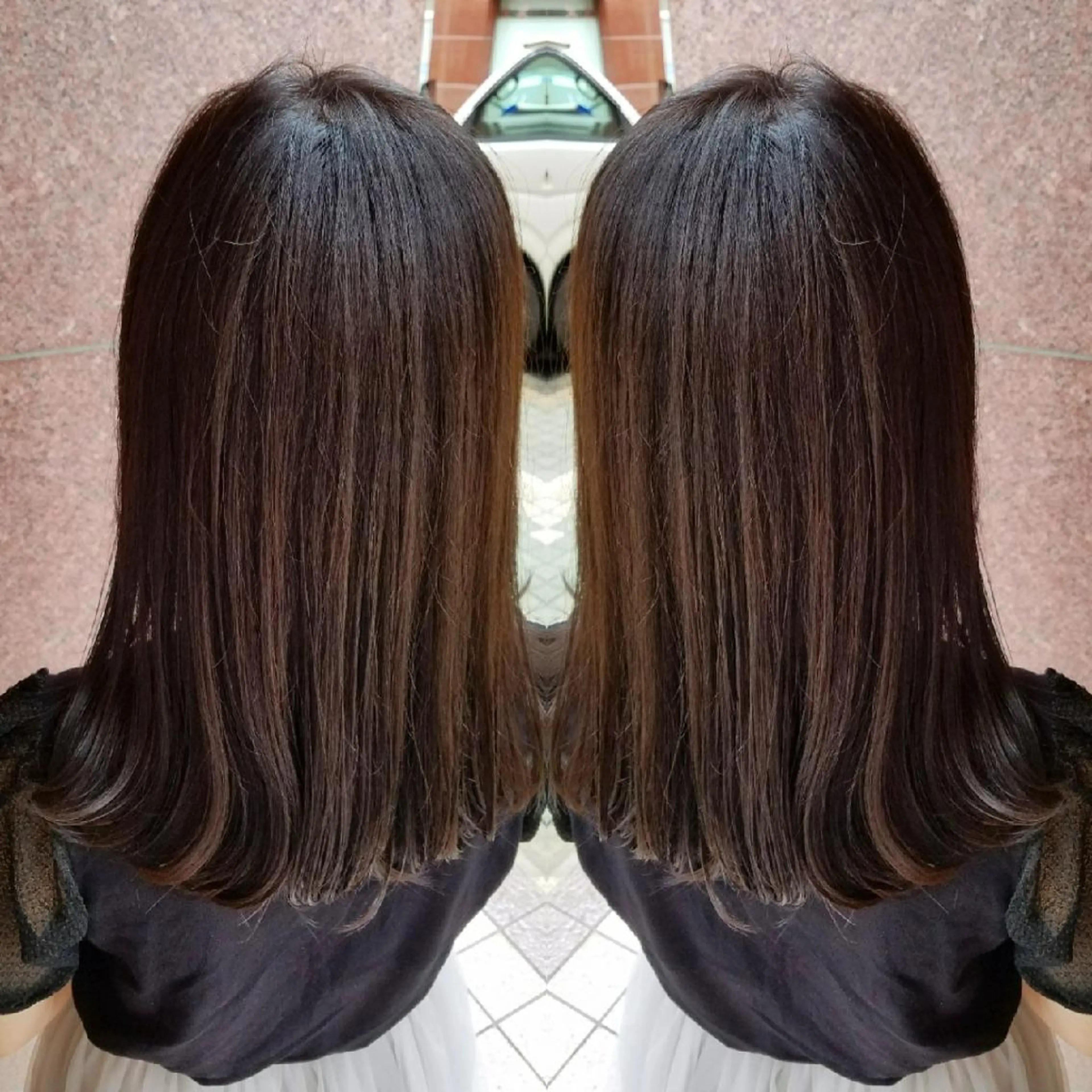 ミディアム カラー アッシュ パープルカラー EMANON名古屋所属・美谷添（ミヤゾエ） まどか大人ヘアサロンのヘアスタイル