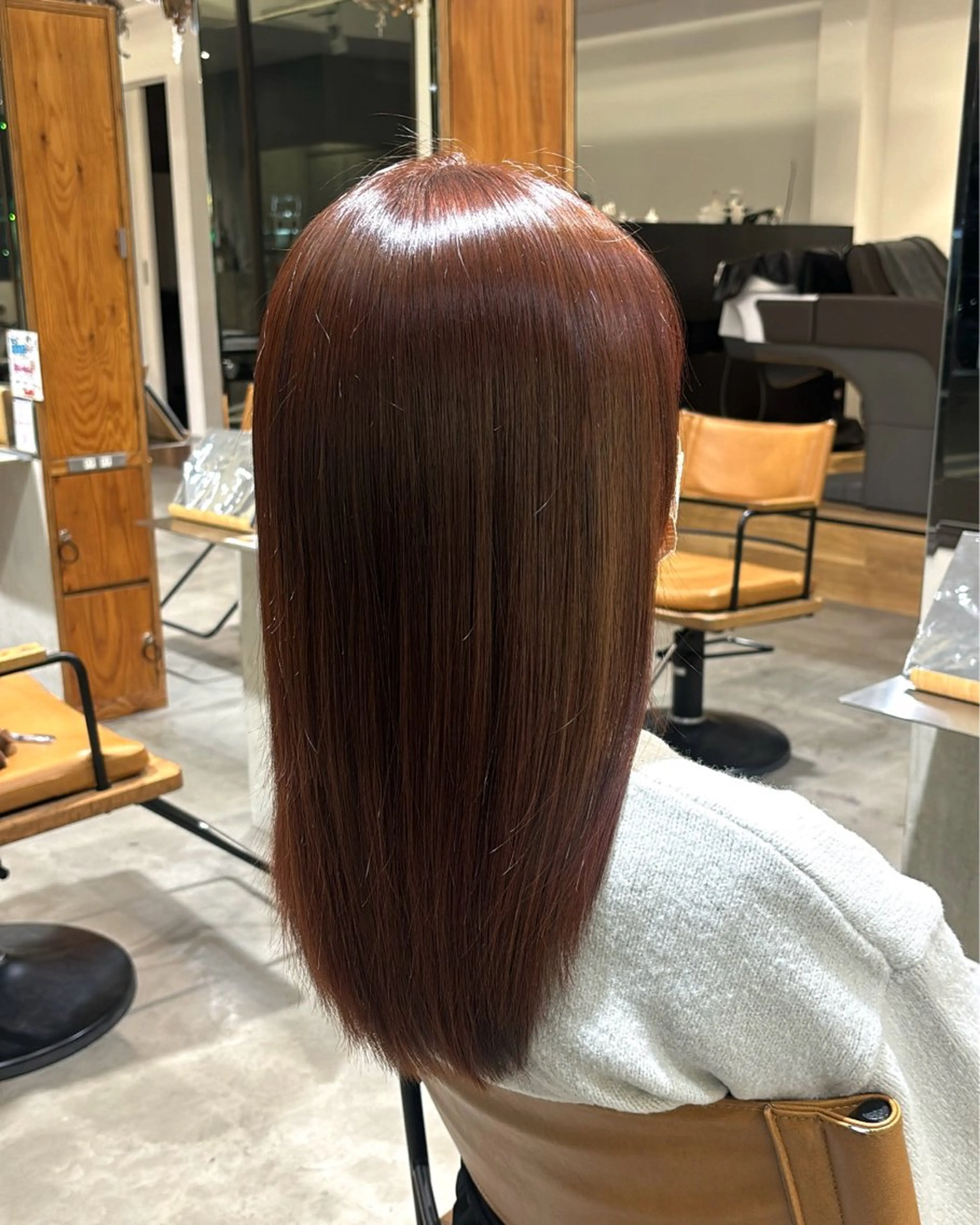 ロング カラー ブラウンカラー ピンクカラー ピンクブラウン 小木曽 里華のヘアスタイル