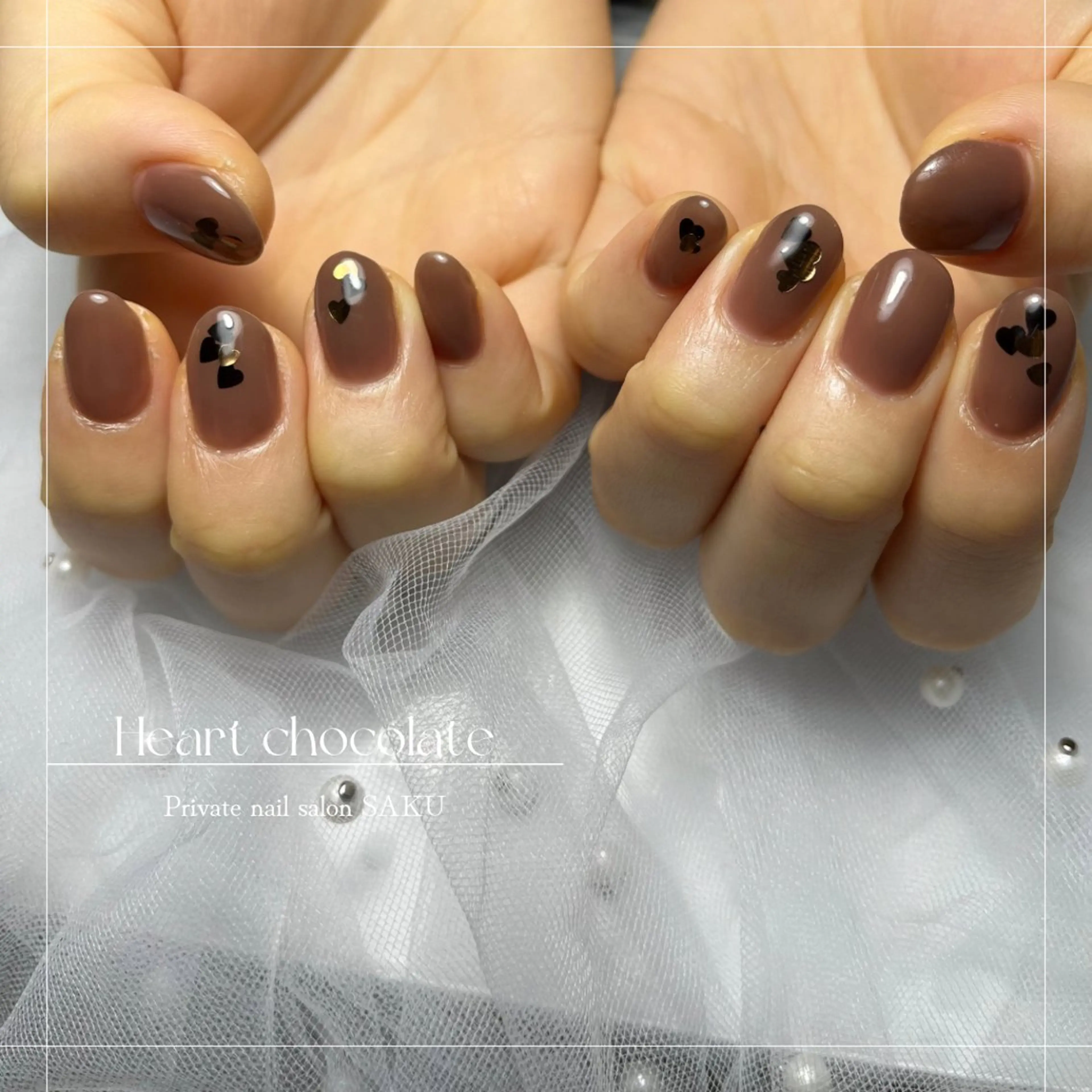 ネイル ハート ハンドネイル SAKU  nail[サクネイル]所属・SAKU nail 作島茜のネイルデザイン