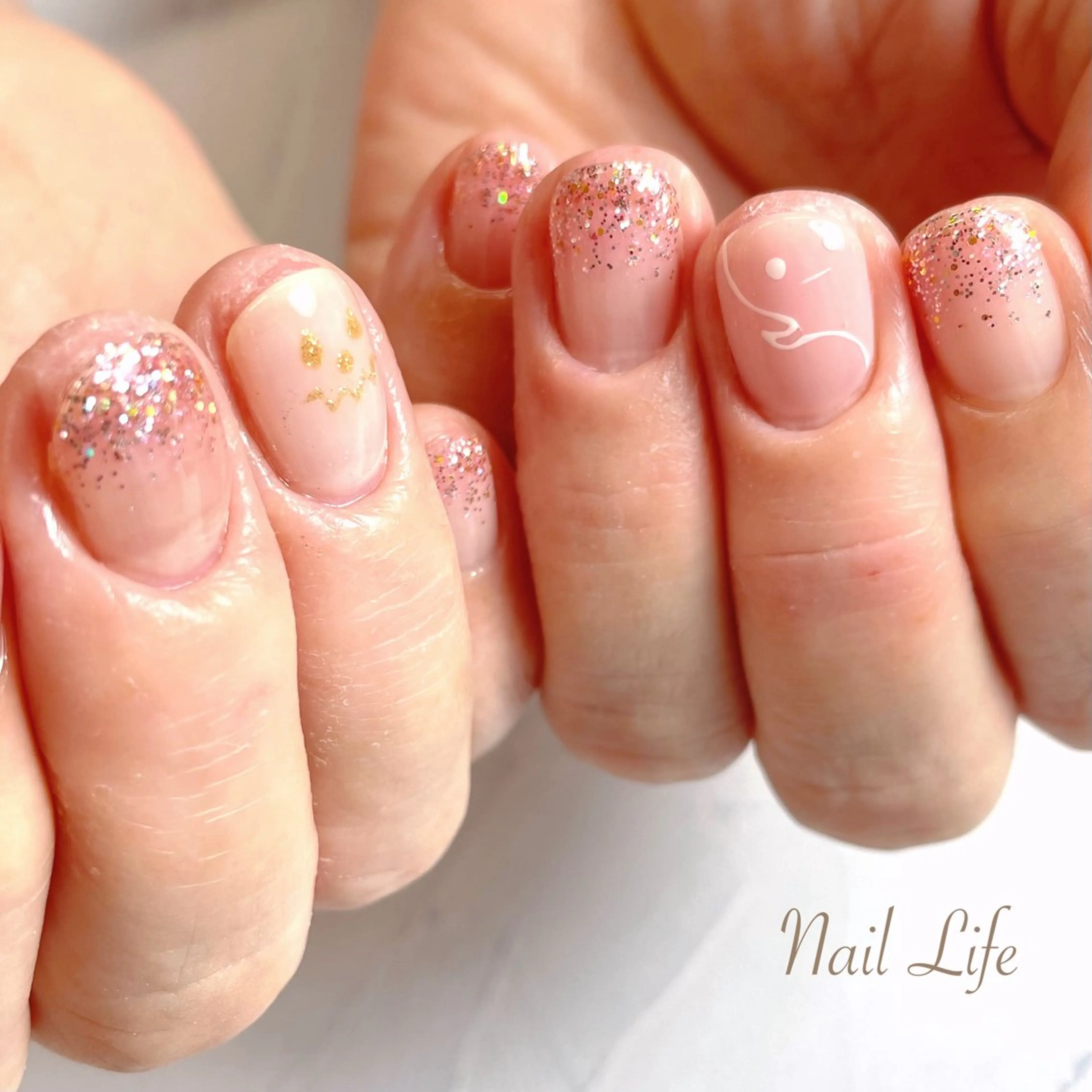 ネイル ハロウィン ピンク 大嶋 めぐみのネイルデザイン