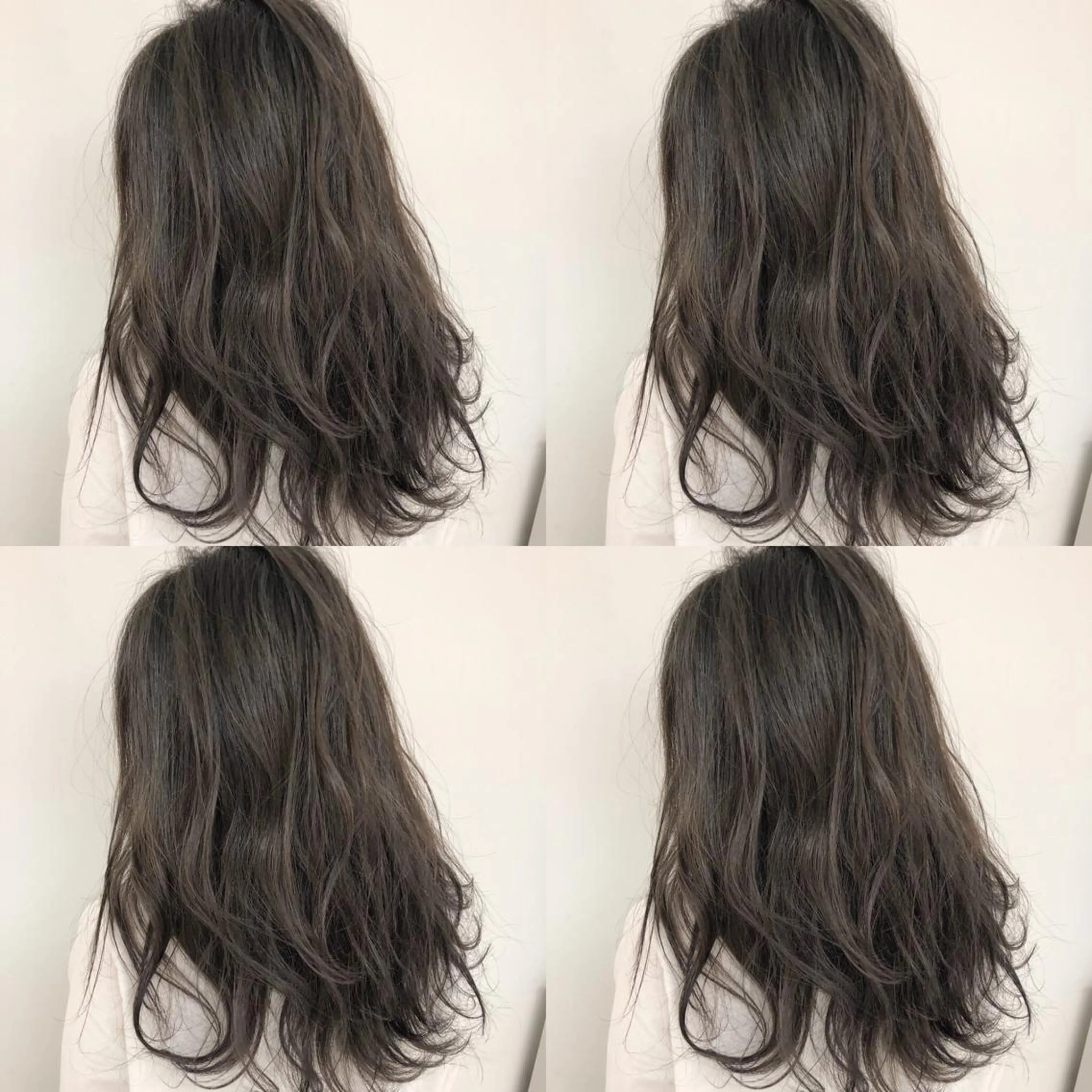 ロング カラー アッシュ バレイヤージュ ブリーチ グラデーションカラー グレージュ レイヤー/韓国/ 顔周り/しんやのヘアスタイル