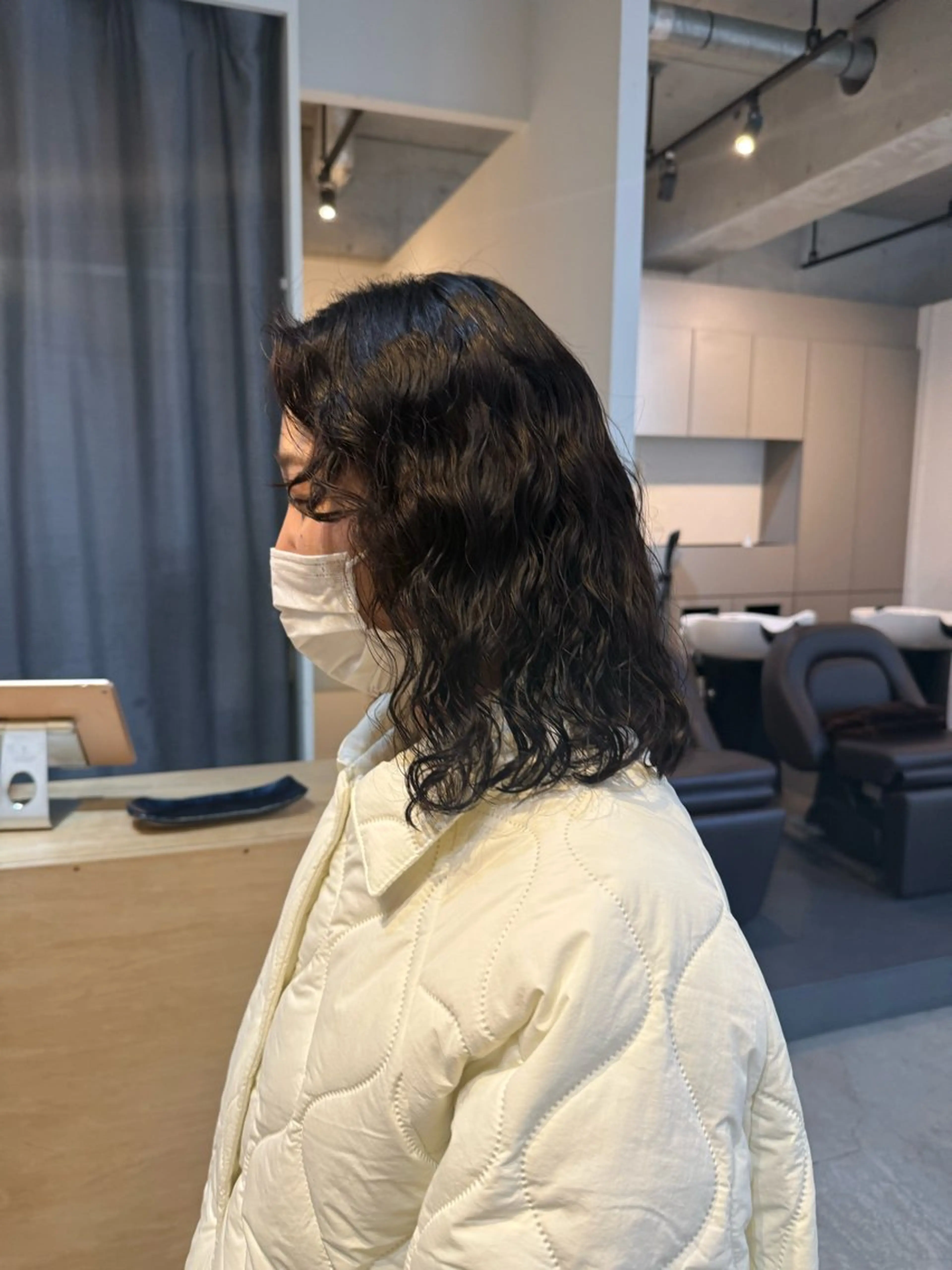 ミディアム カット パーマ トリートメント スパイラルパーマ /神野のヘアスタイル