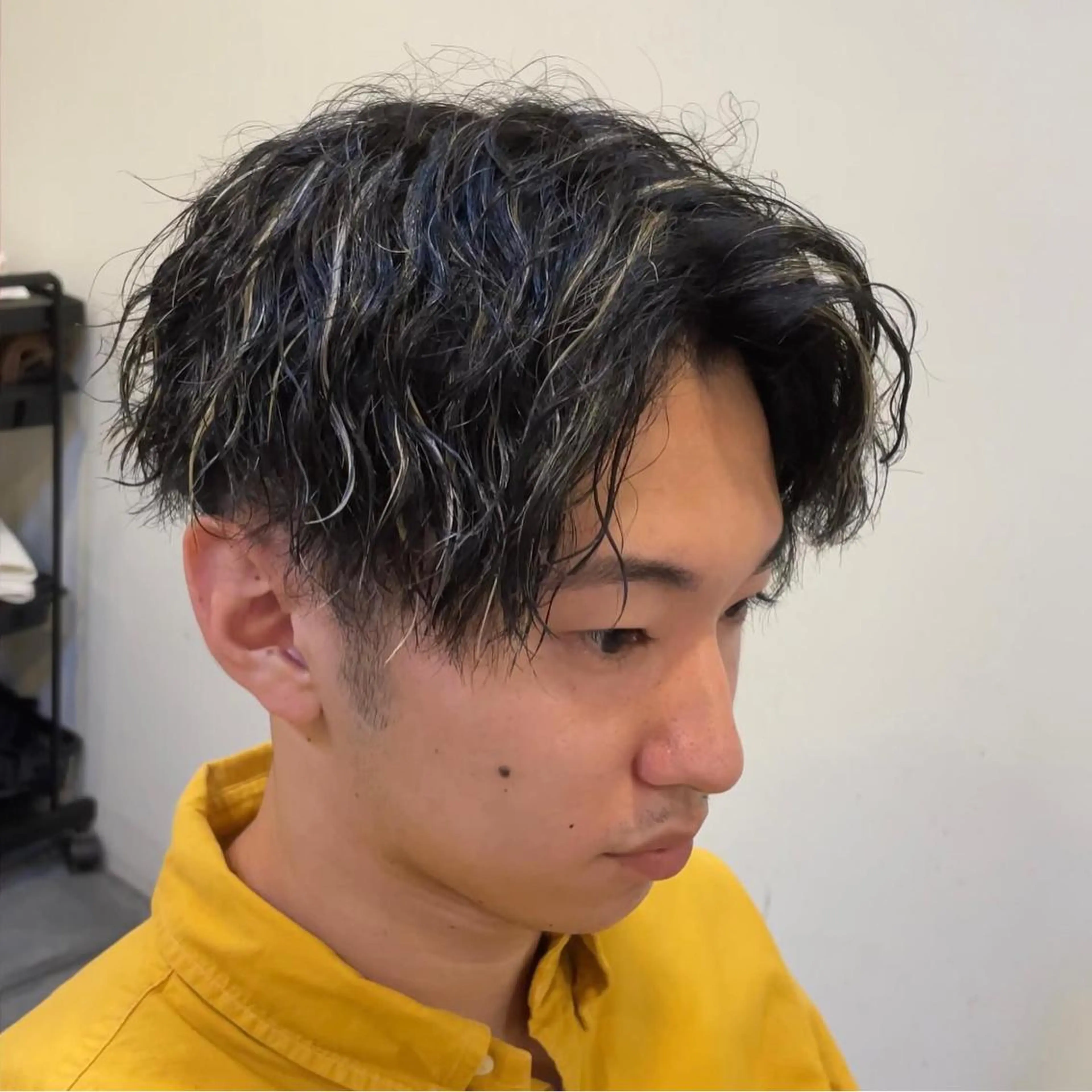 メンズカット+パーマ+メッシュカラーの写真