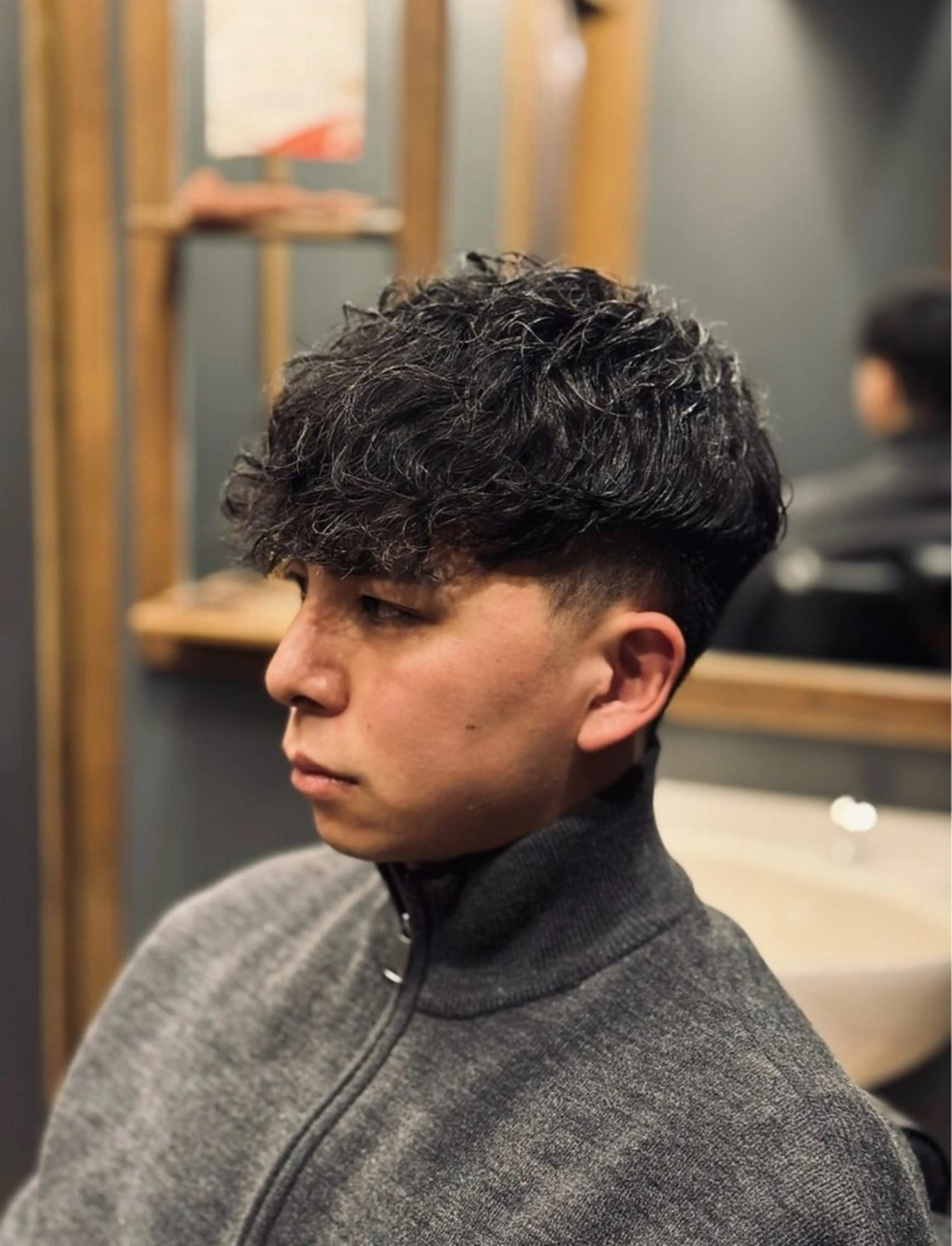 ミディアム パーマ メンズ 大村 颯のヘアスタイル