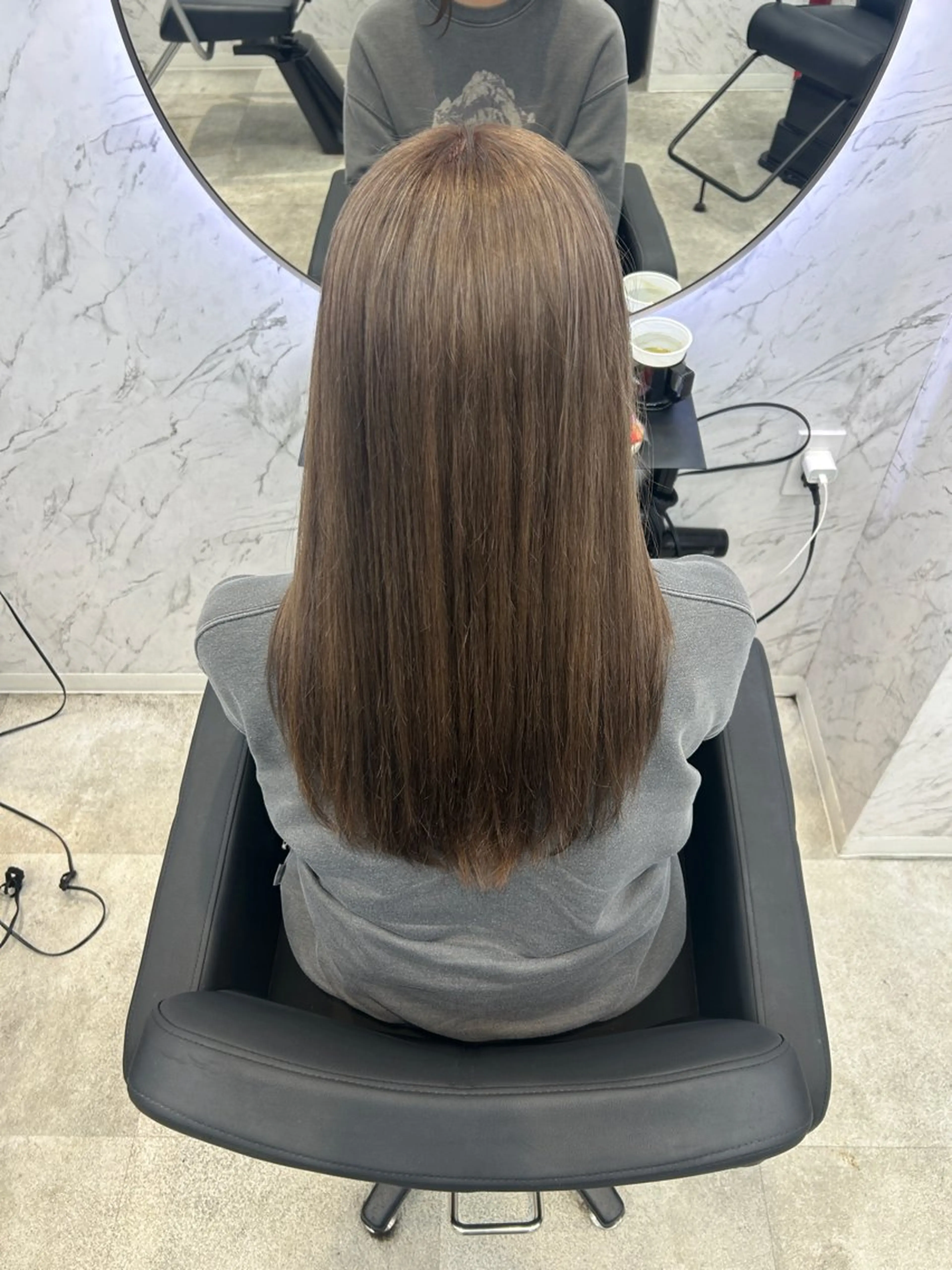 ロング カラー グレージュ ヘアカラー 韓国艶カラー 🇰🇷💎MIUのヘアスタイル