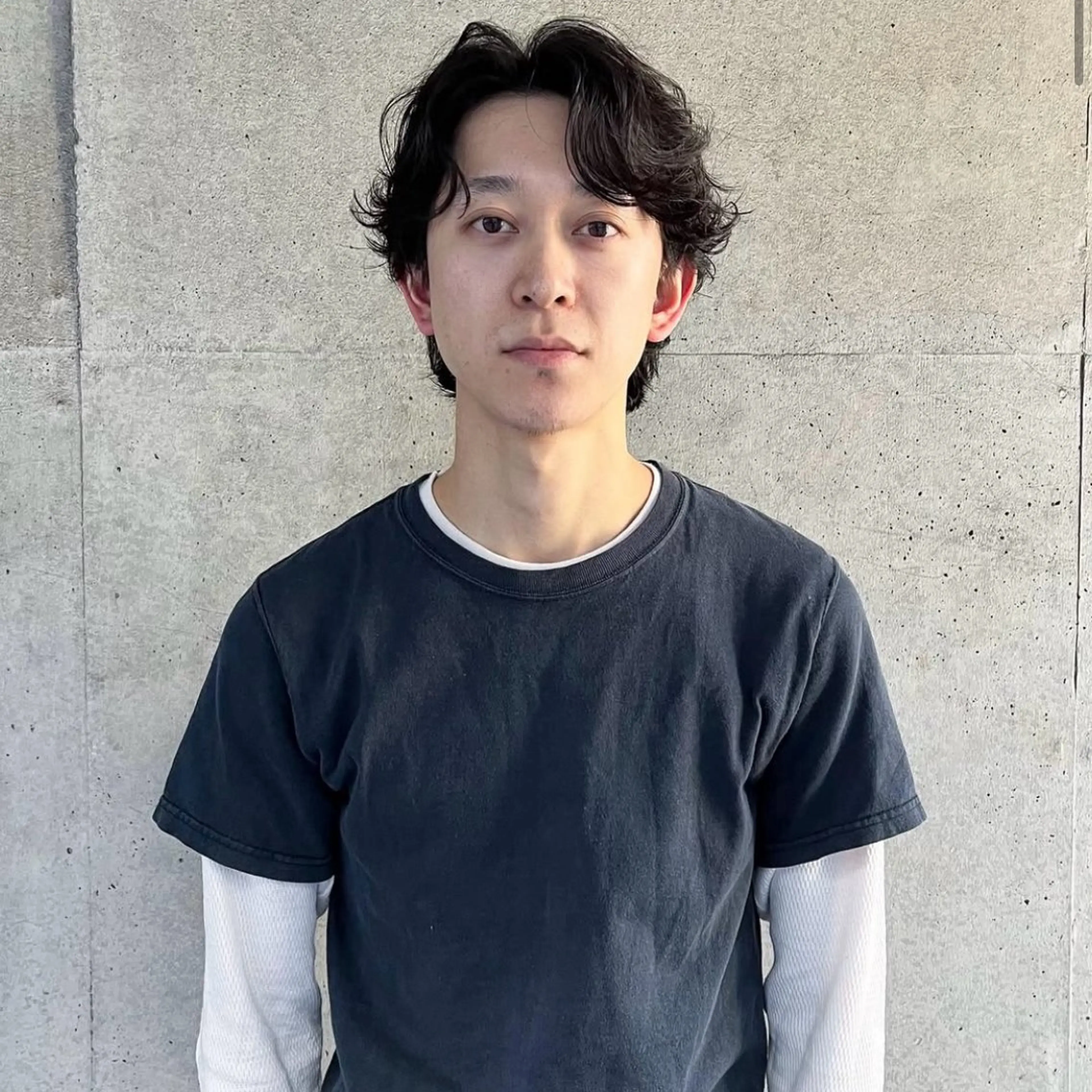 ミディアム パーマ メンズ カット パーマ 鈴木 隼人のヘアスタイル