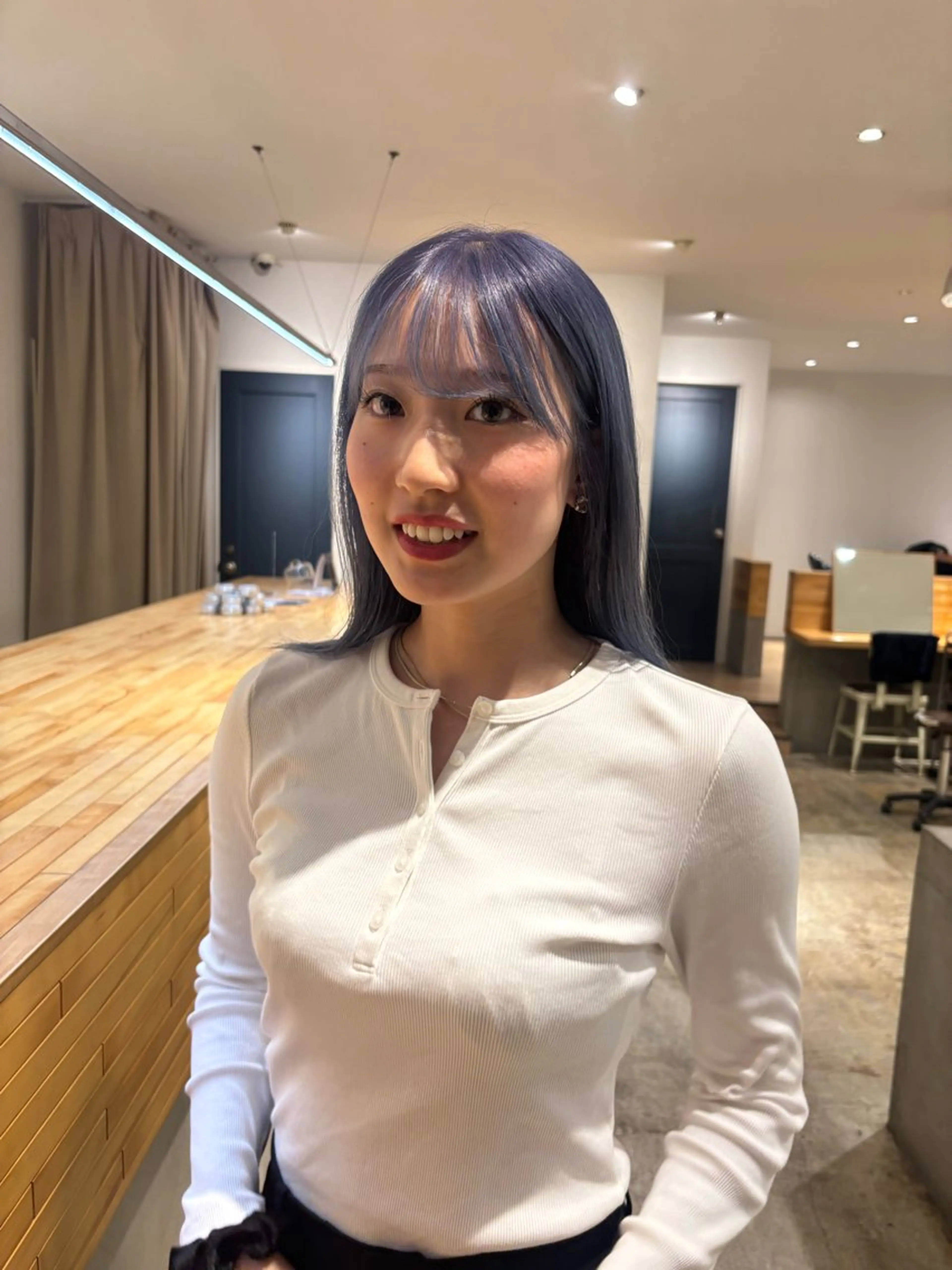 セミロング カラー 透明感カラー ダブルカラー ヘアカラー NAVY/ Miharuのヘアスタイル