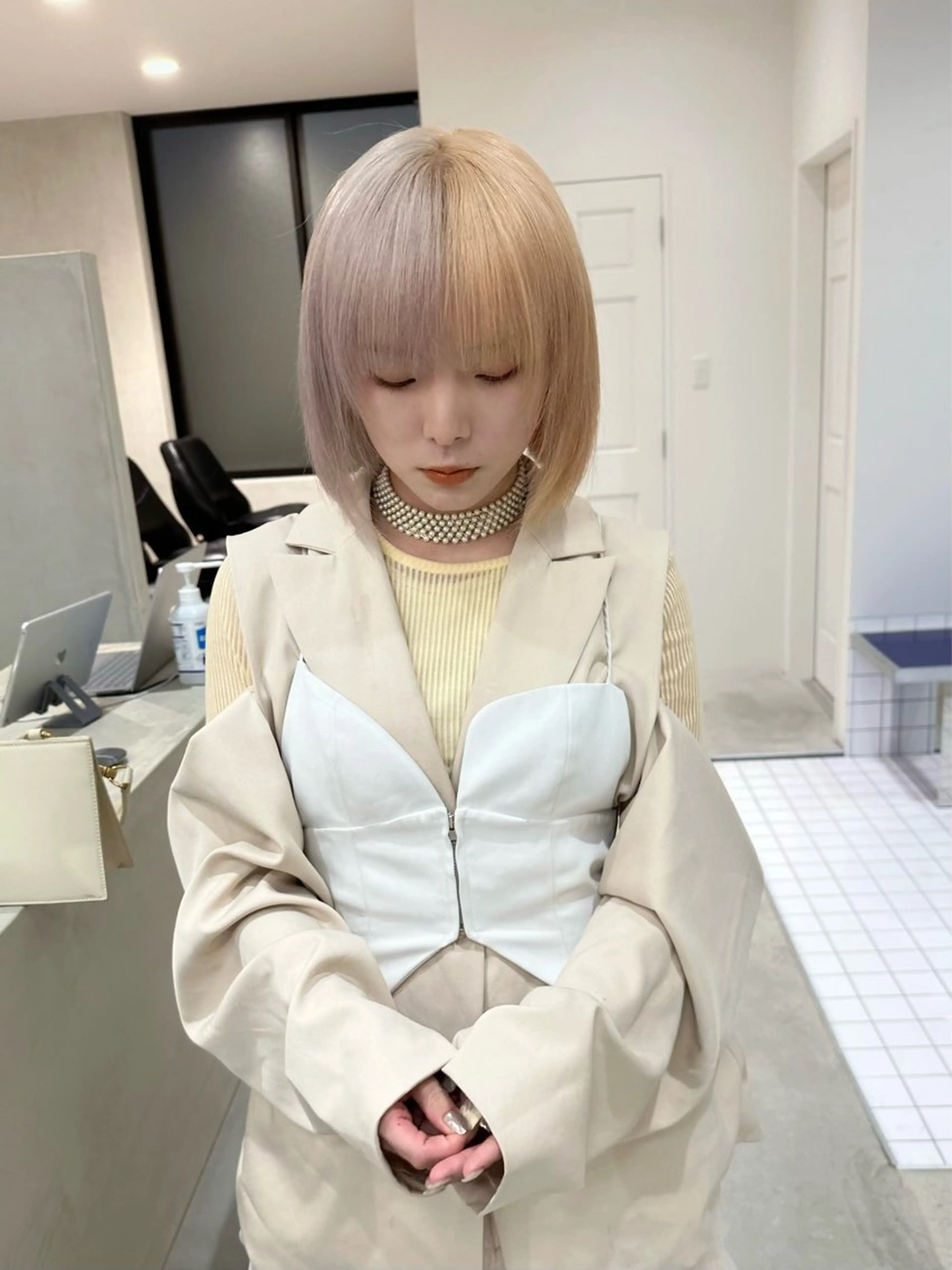 カラー ツートーンカラー ヘアカラー ダメージレスブリーチ 専門美容師/クワさんのヘアスタイル