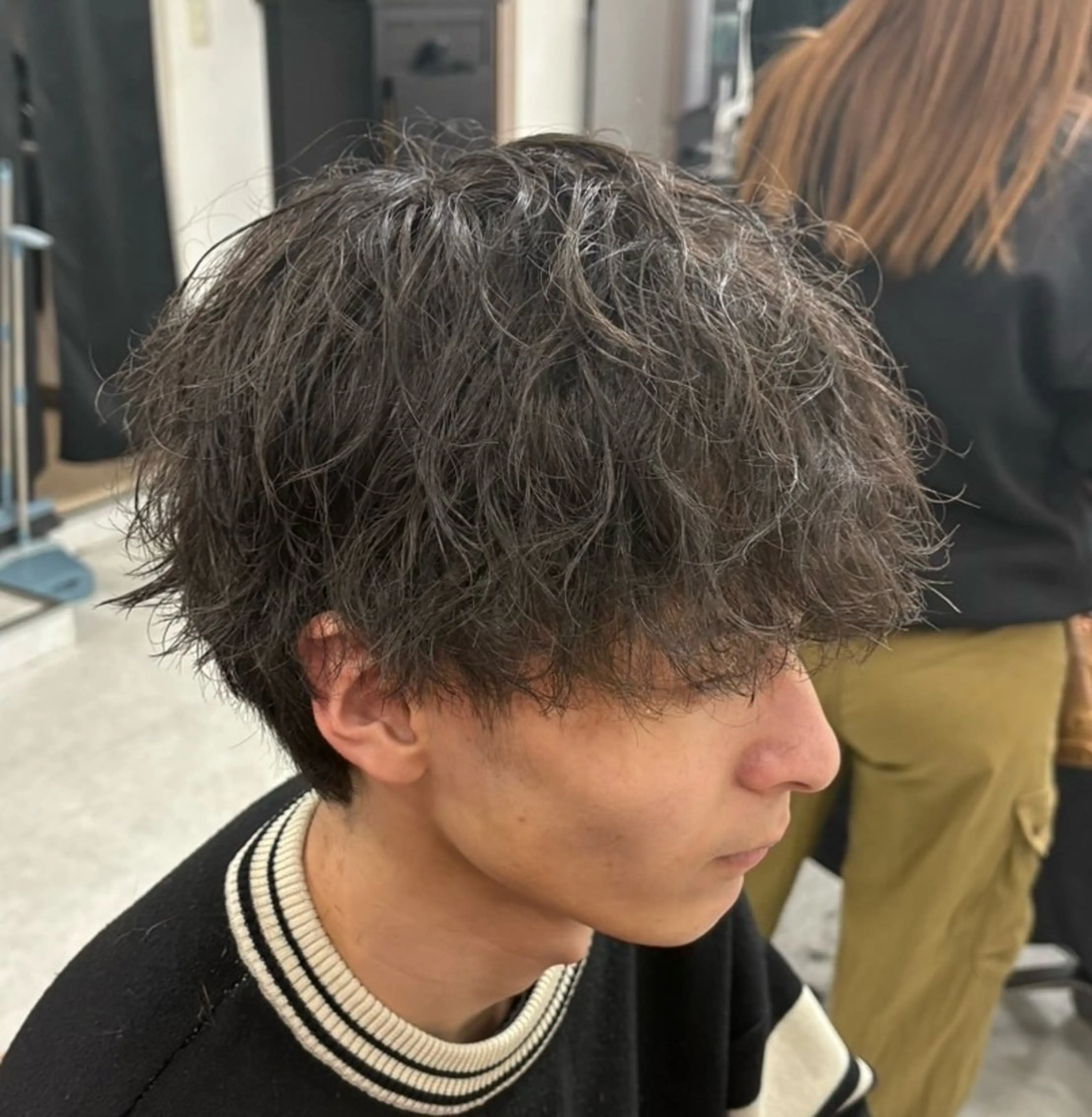 パーマ メンズ カット パーマ トリートメント ヘッドスパ ヘアセット カズキ🌼曲がる縮毛 ／くせ毛パーマのヘアスタイル