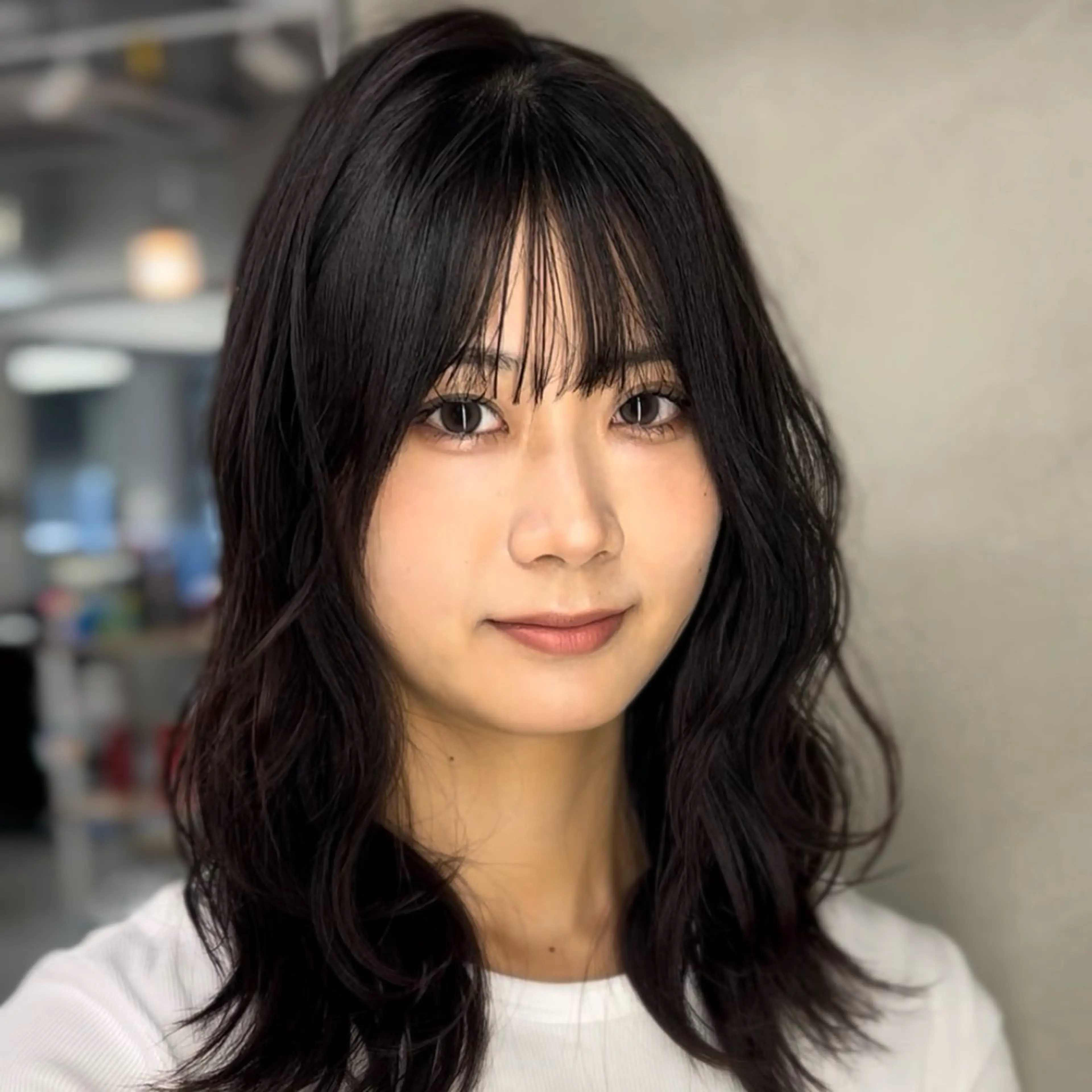 ミディアム カット ヘアカラー トリートメント 阿倍野/髪質改善 /縮毛矯正/坪田幸広のヘアスタイル