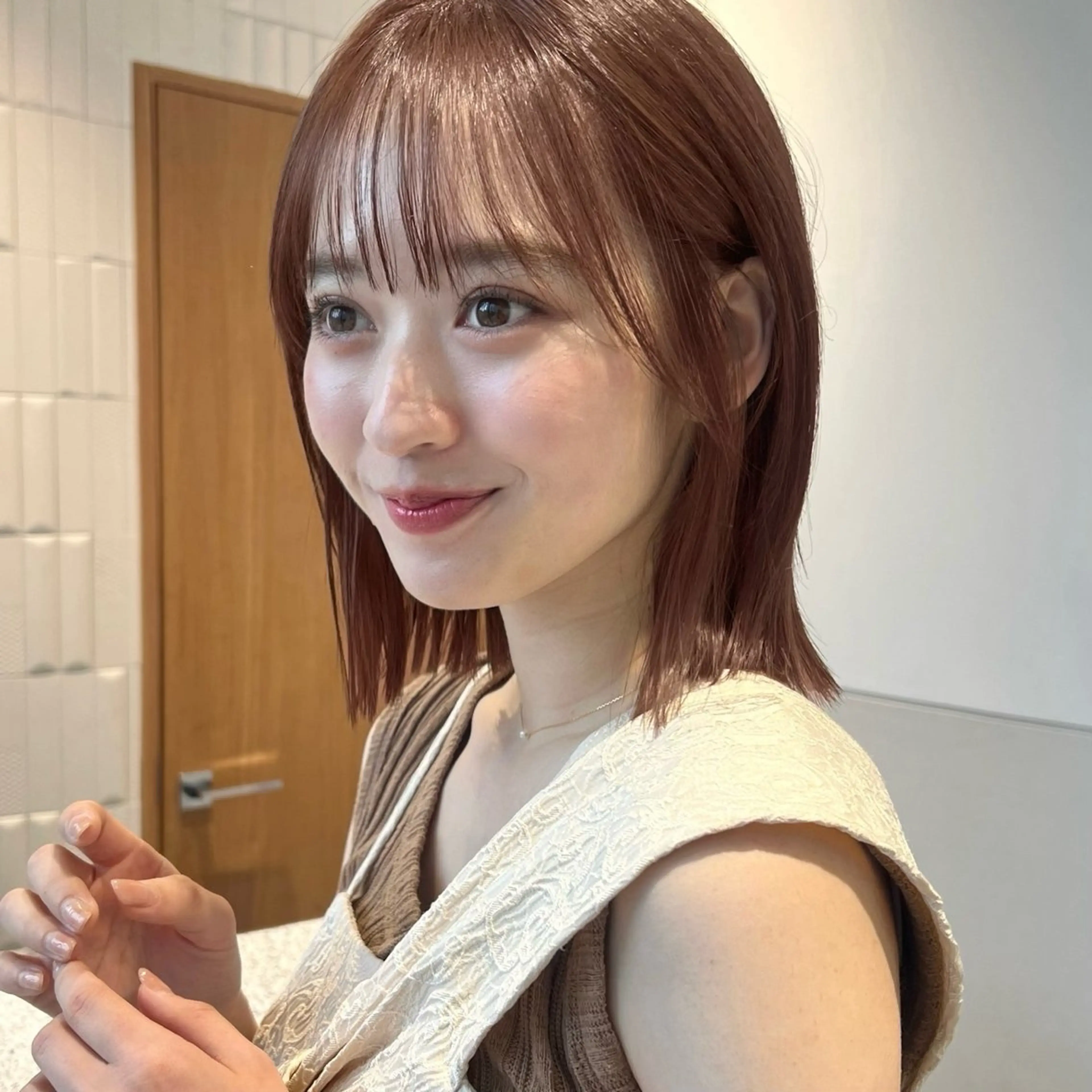 ミディアム カット ヘアカラー ボブ限定🎀 エミリのヘアスタイル