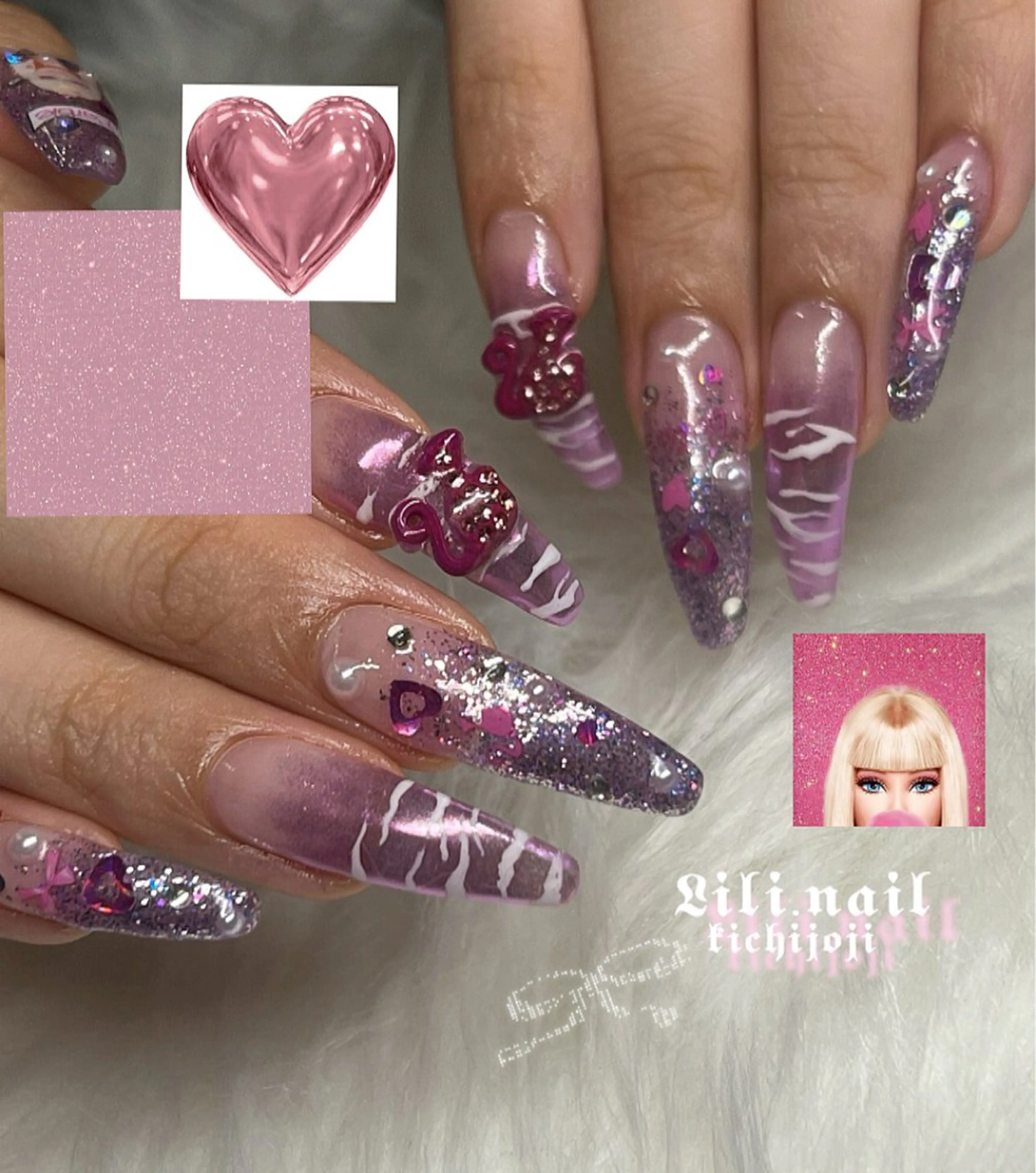 ネイル ハンドネイル フットネイル lili.nail y2k/ワンホンのネイルデザイン