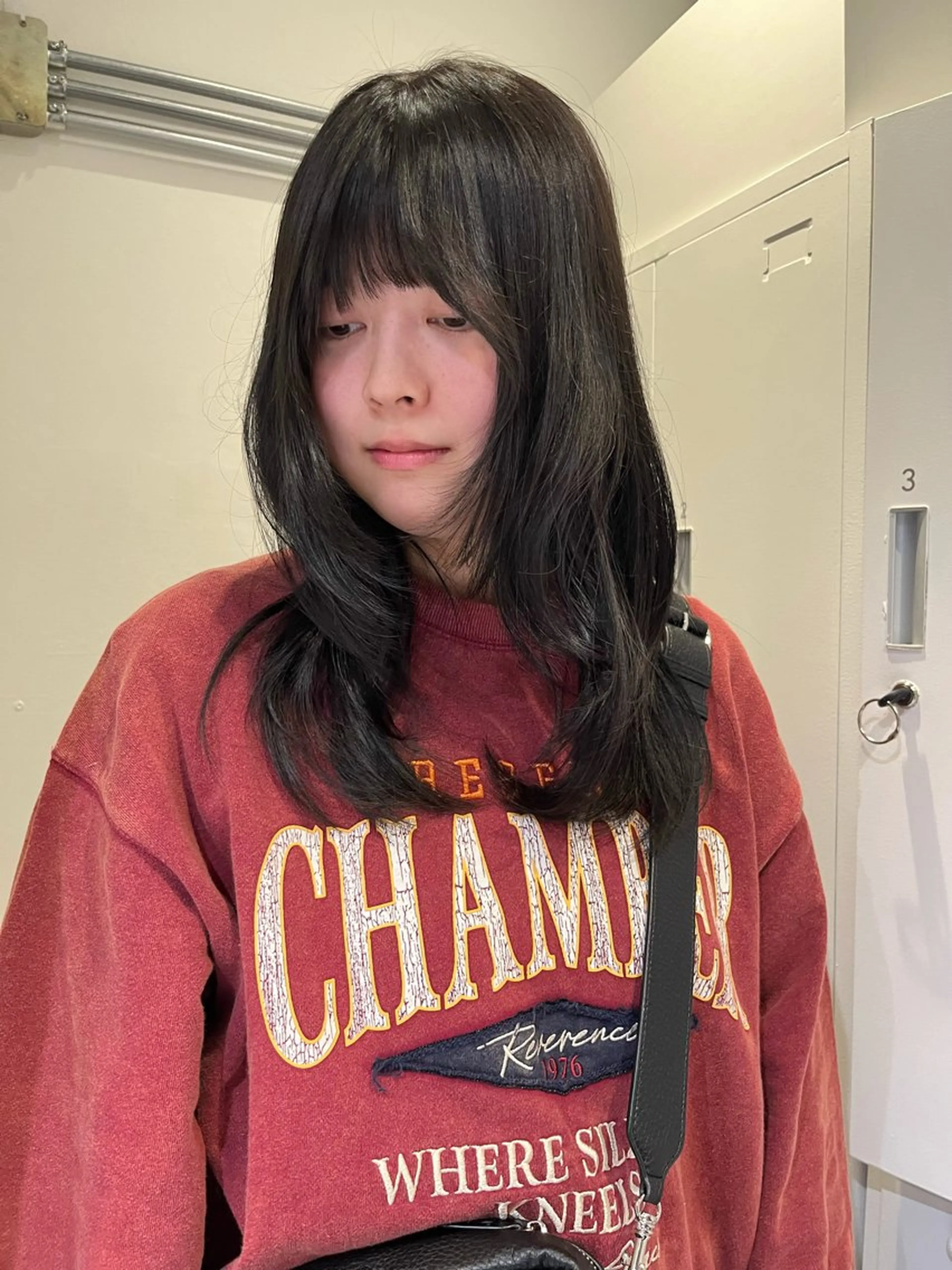 ロング カラー カット 似合わせイメチェン/ 顔周り/ののかのヘアスタイル