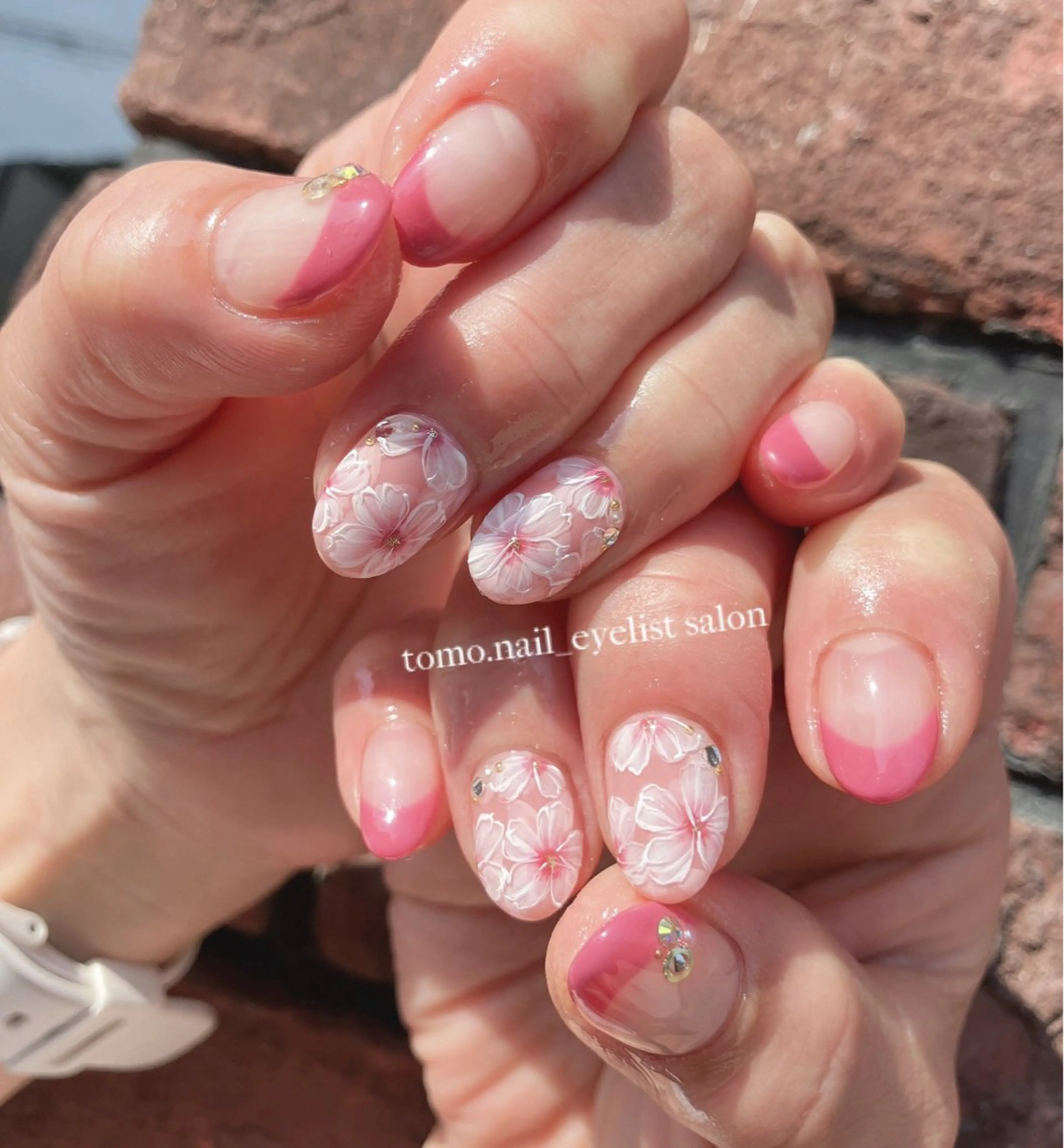 ネイル 桜ネイル 春ネイル tomonail eyelistのマツエク・マツパデザイン