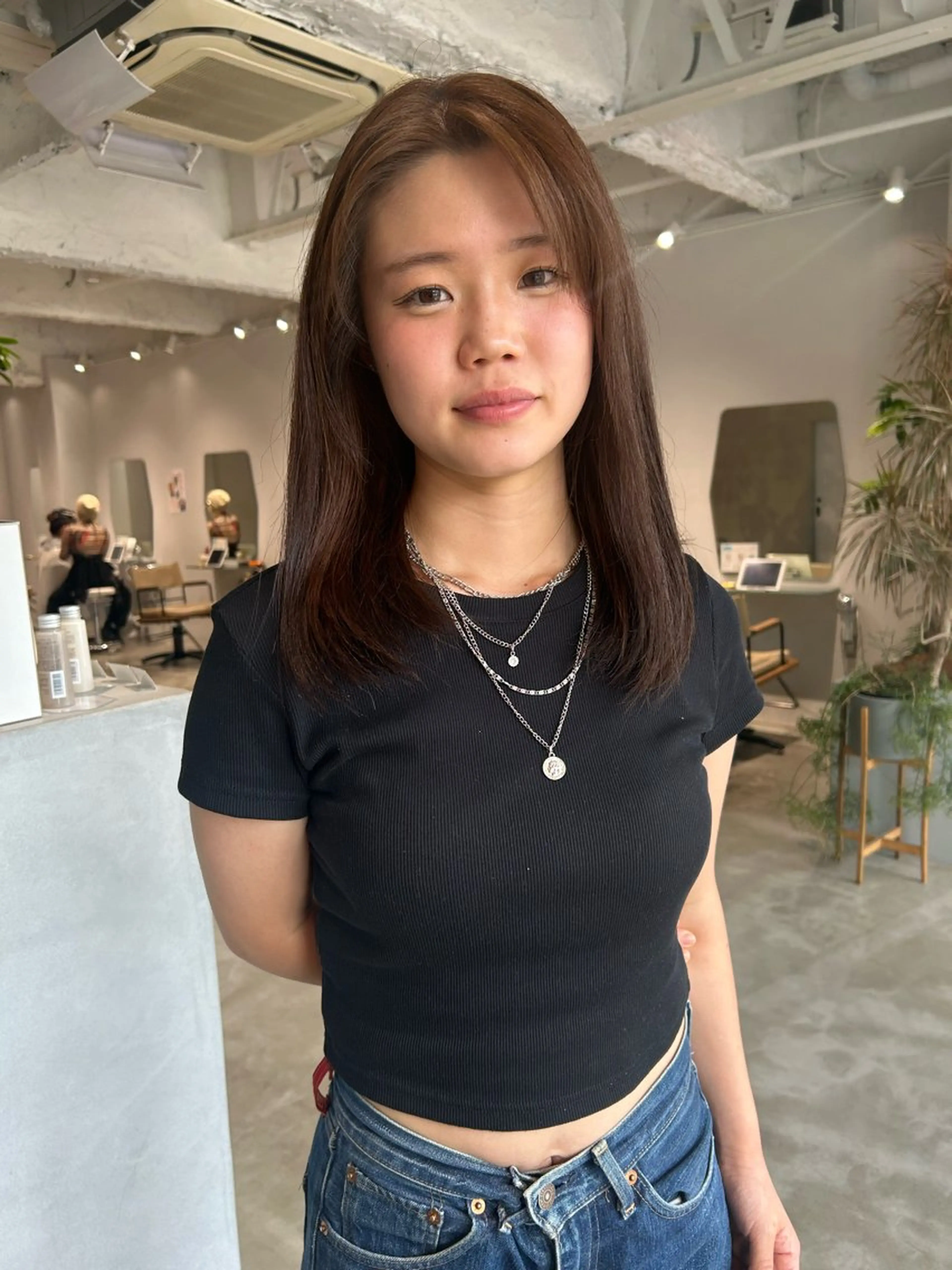 ミディアム カラー ブラウンカラー ヘアカラー Túna hair salon所属・関根 あきほのヘアスタイル