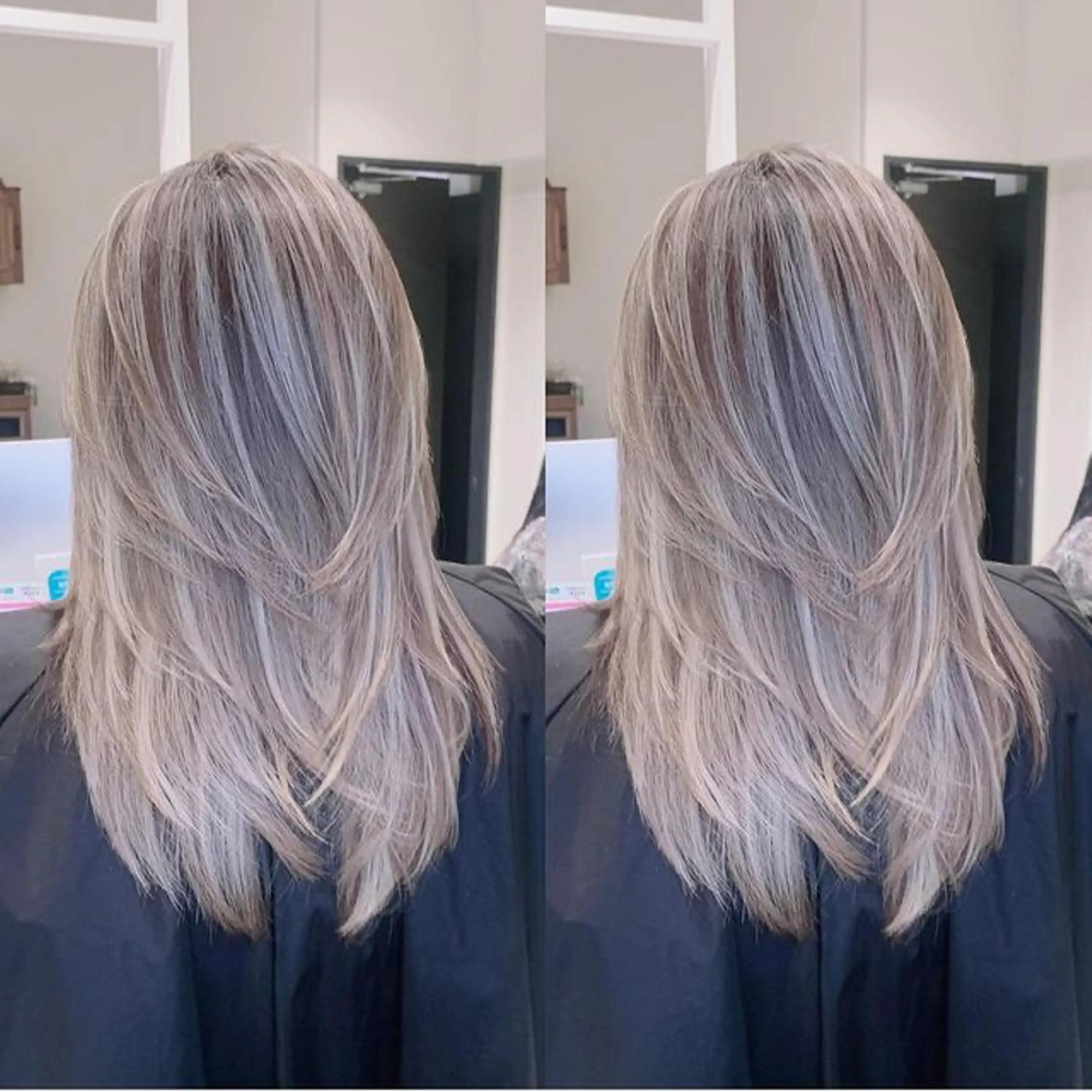 ロング カラー ブリーチ ケアブリーチ ハイライトカラー インナーカラー ハイライト ヘアカラー オフホワイトアンドなんば所属・福西 洋斗のヘアスタイル