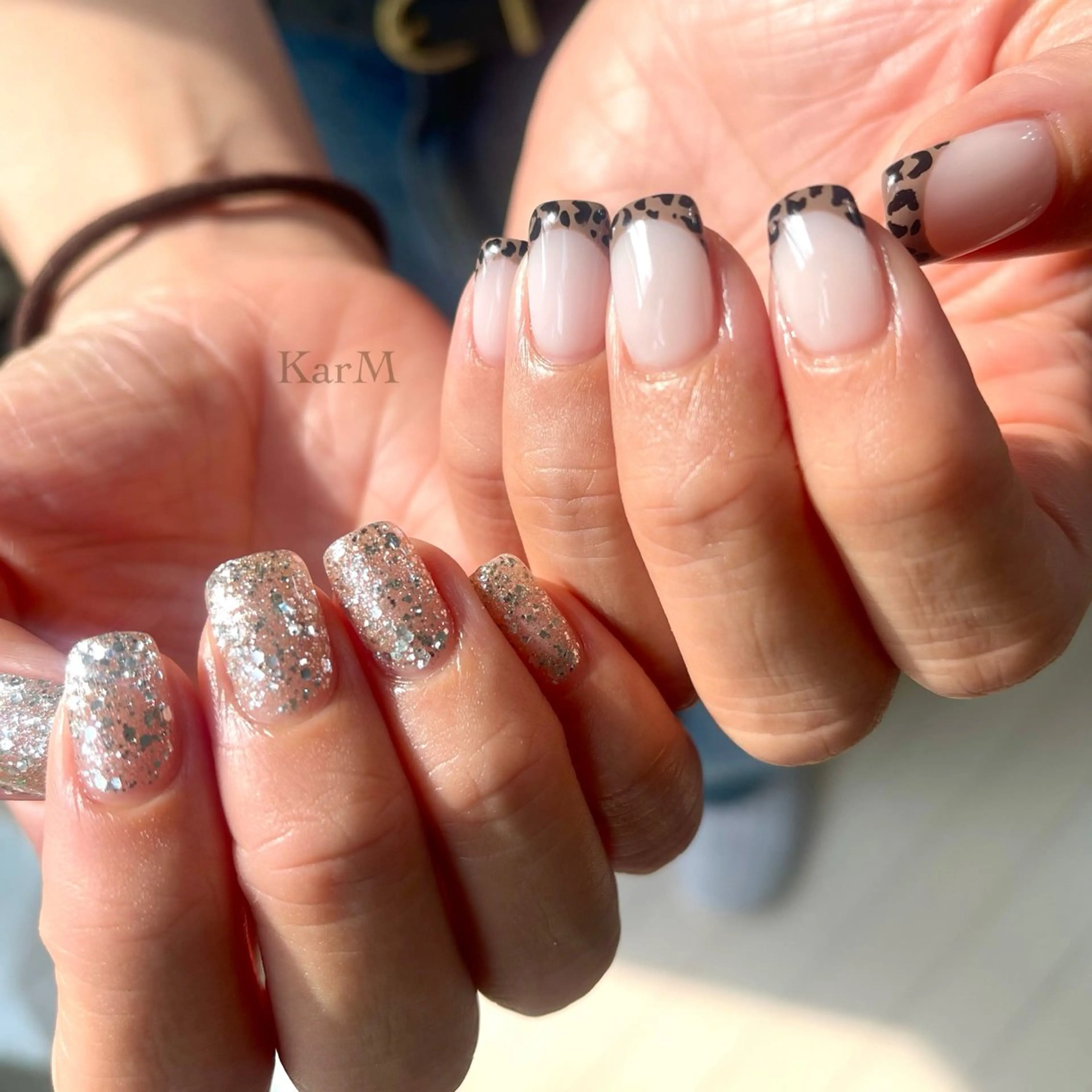 ネイル アニマル柄 オーロラネイル チークネイル フレンチネイル グラデーション ハンドネイル ogino karinのネイルデザイン