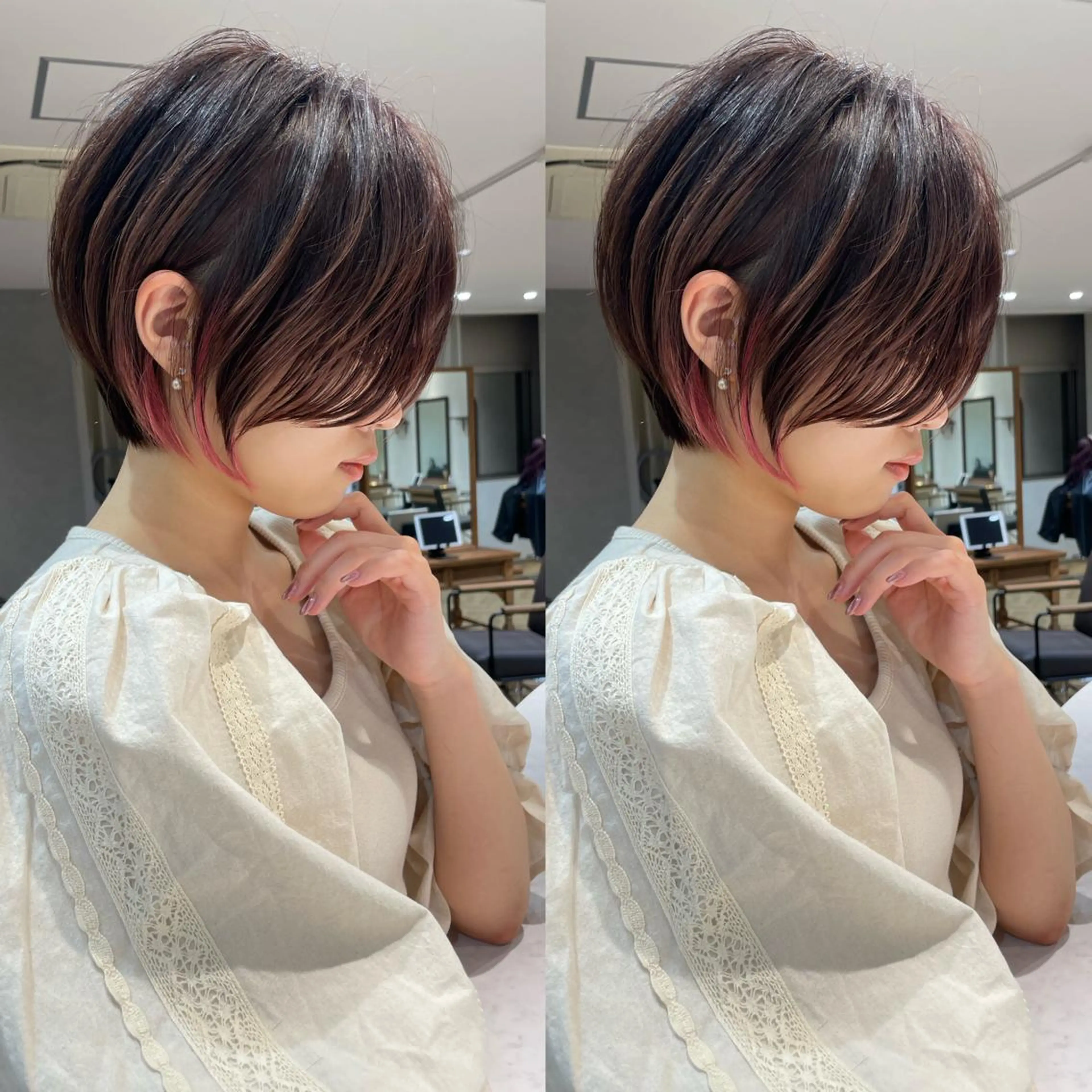 ショート ヘアカラー トリートメント ハイトーンヘア れおん🌙のヘアスタイル