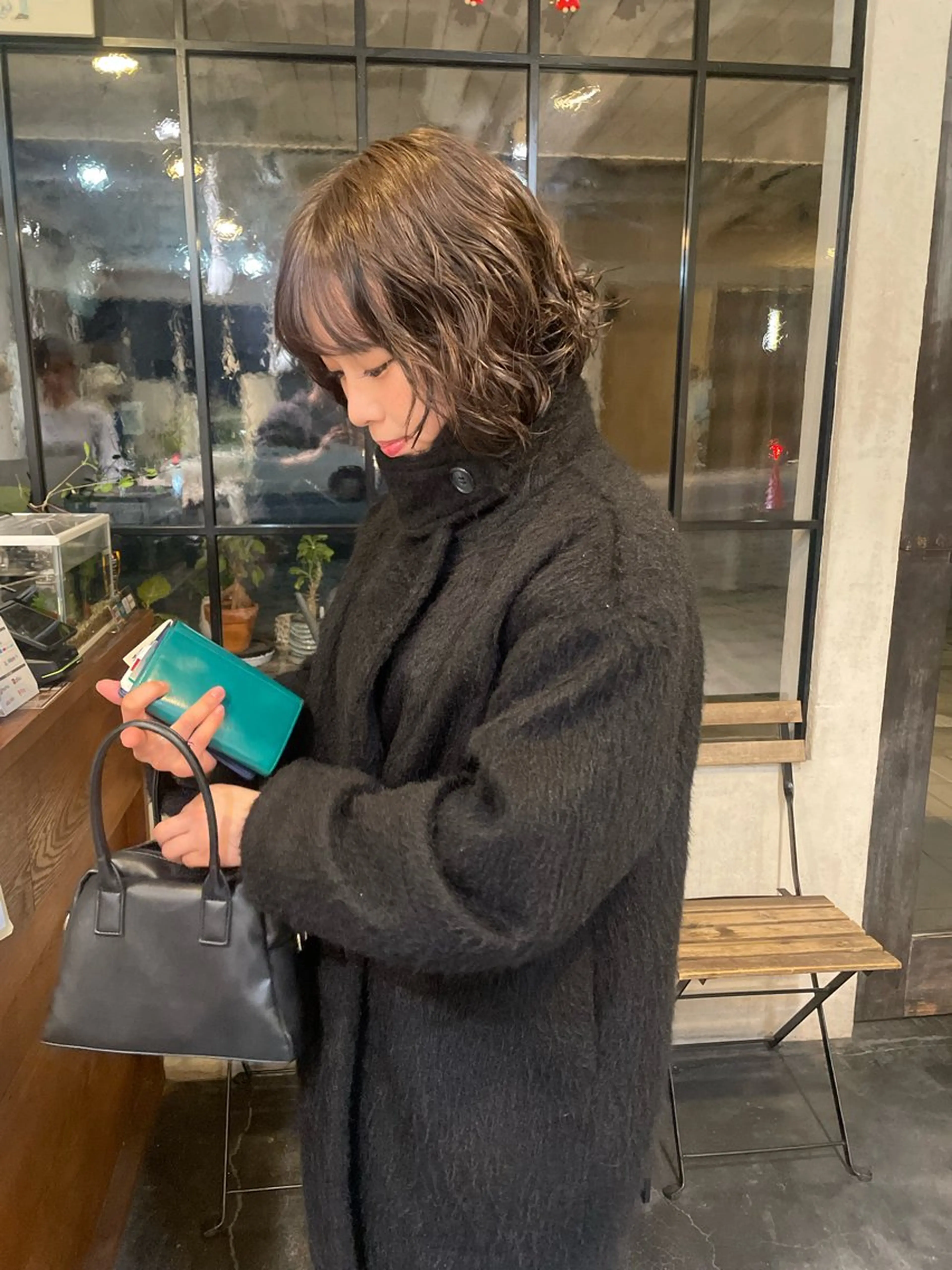 カラー パーマ ボブ 渡部 仁のヘアスタイル