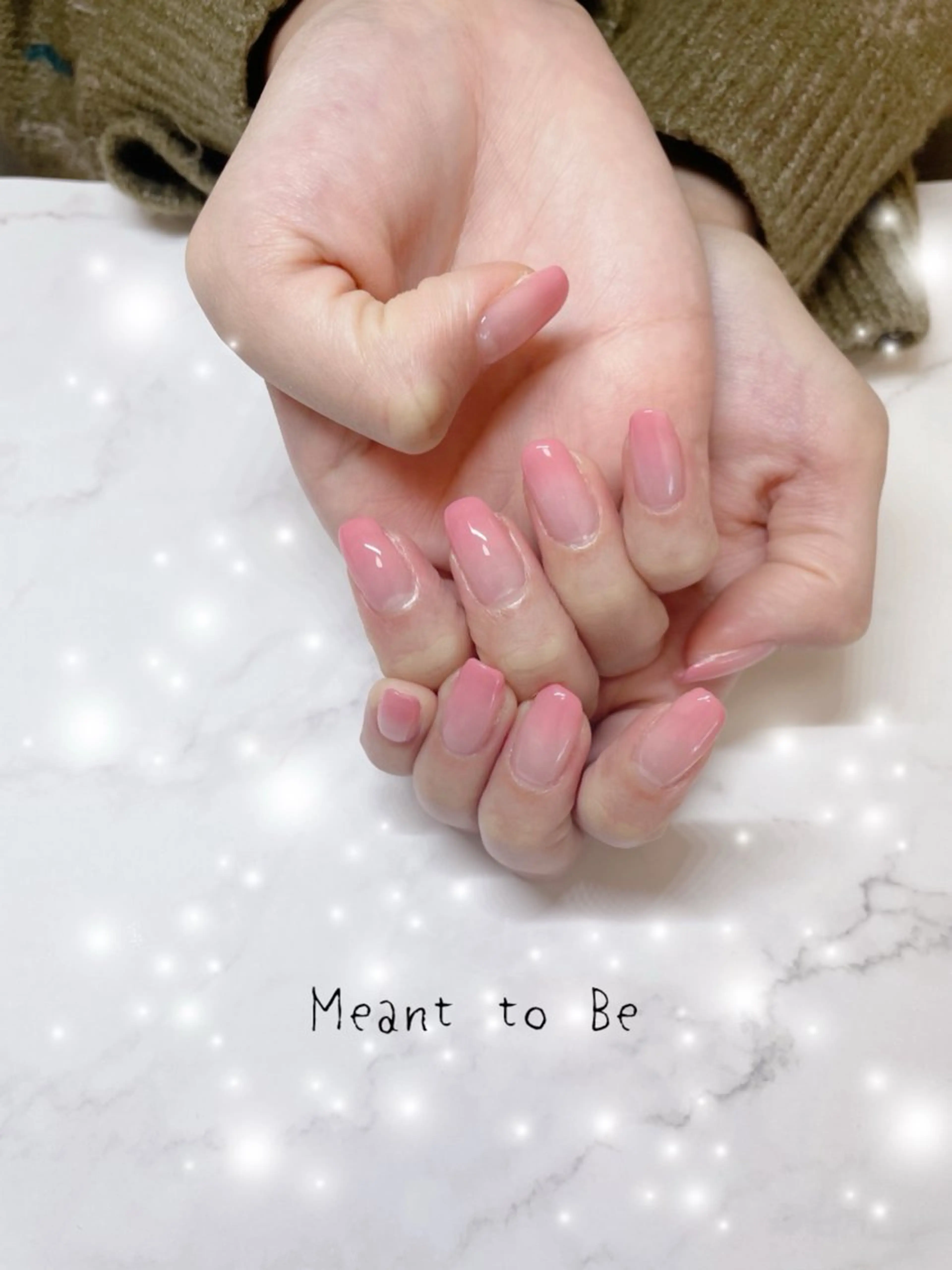 ネイル ジェルネイル グラデーション パラジェル ピンク Meant to Be〜ご縁に感謝〜のネイルデザイン