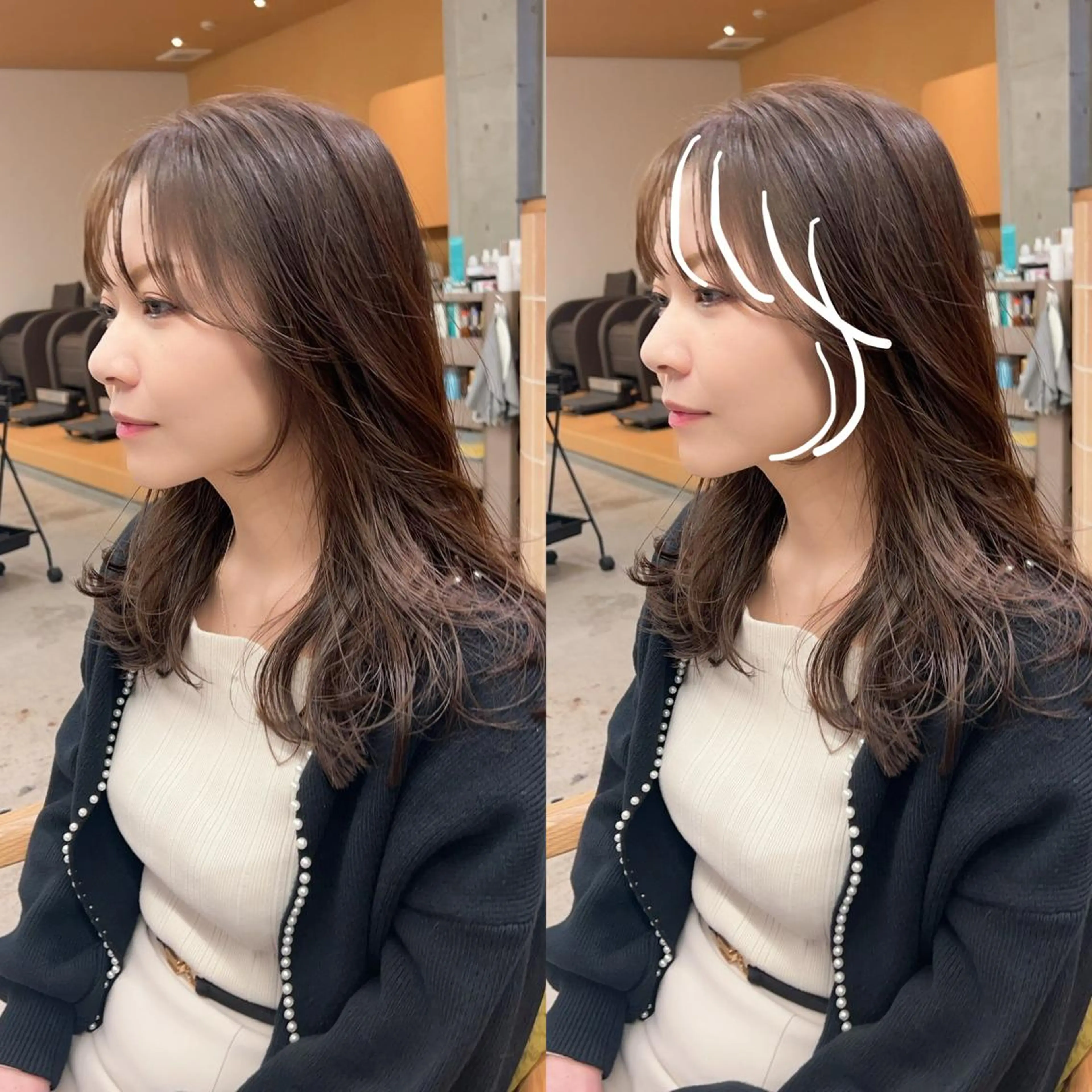 ロング カラー ヘアアレンジ 顔周りカット カット 誰よりも丁寧なカット 🍀小林輝のヘアスタイル