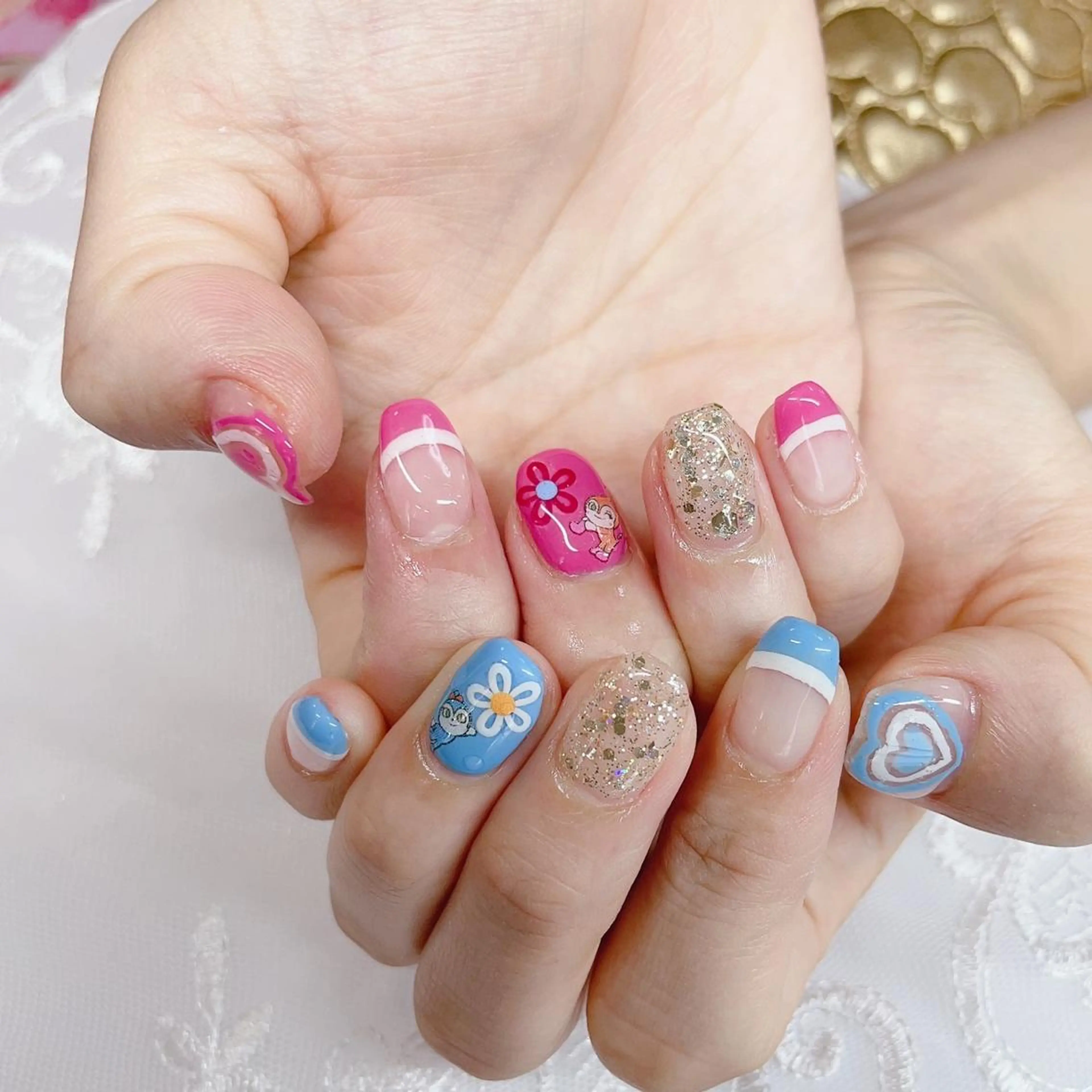 ミディアム ハンドネイル ハンドケア 💜MIYA nail川崎店のネイルデザイン