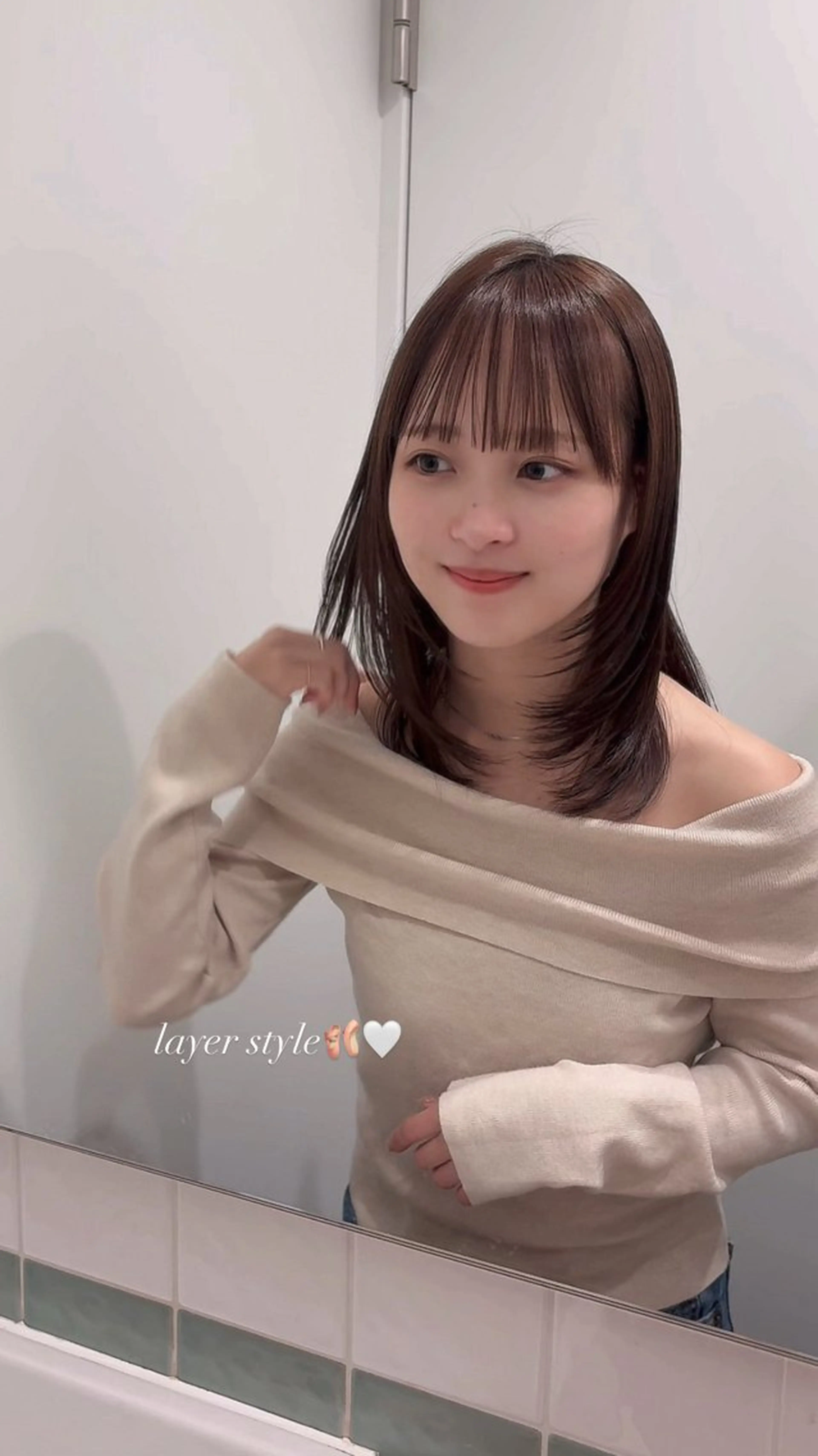 セミロング カット 新宿/ボブ/レイヤー 縮毛矯正/SACHIのヘアスタイル