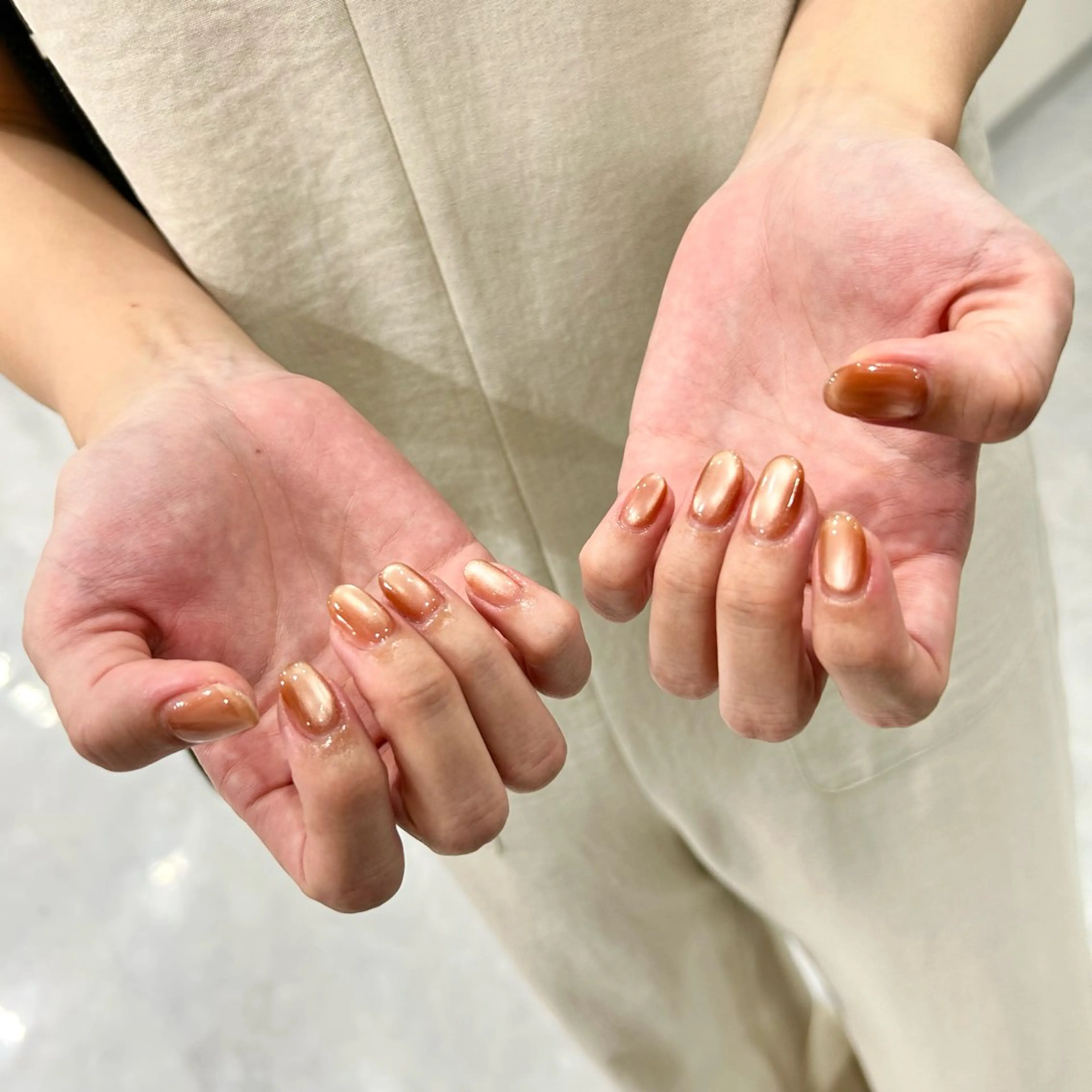 ネイル オレンジ ハンドネイル RYO ／Amourのネイルデザイン