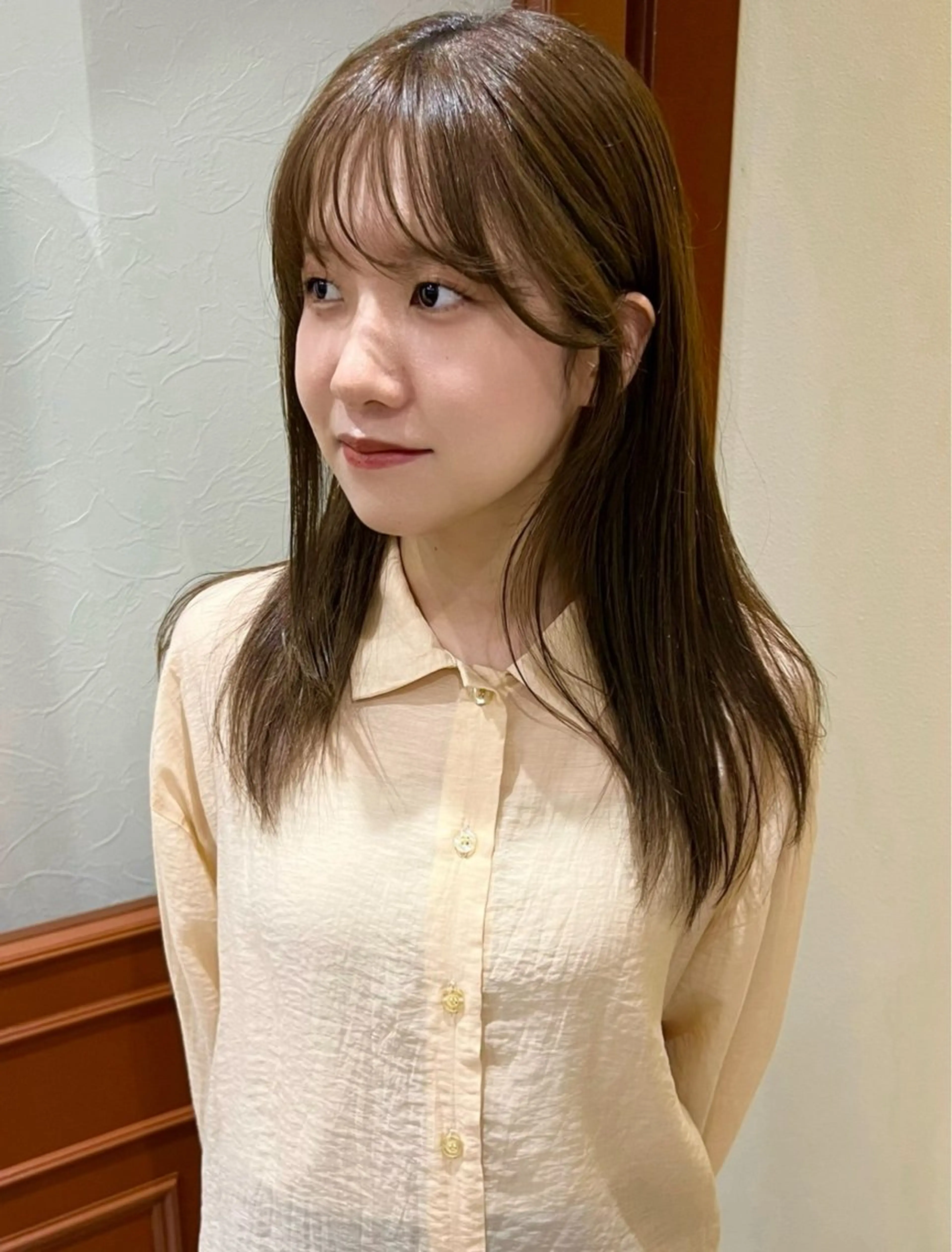 セミロング 韓国風ヘア レイヤーカット ヘアカラー Kasumi /伏見 /髪質改善/ロングのヘアスタイル
