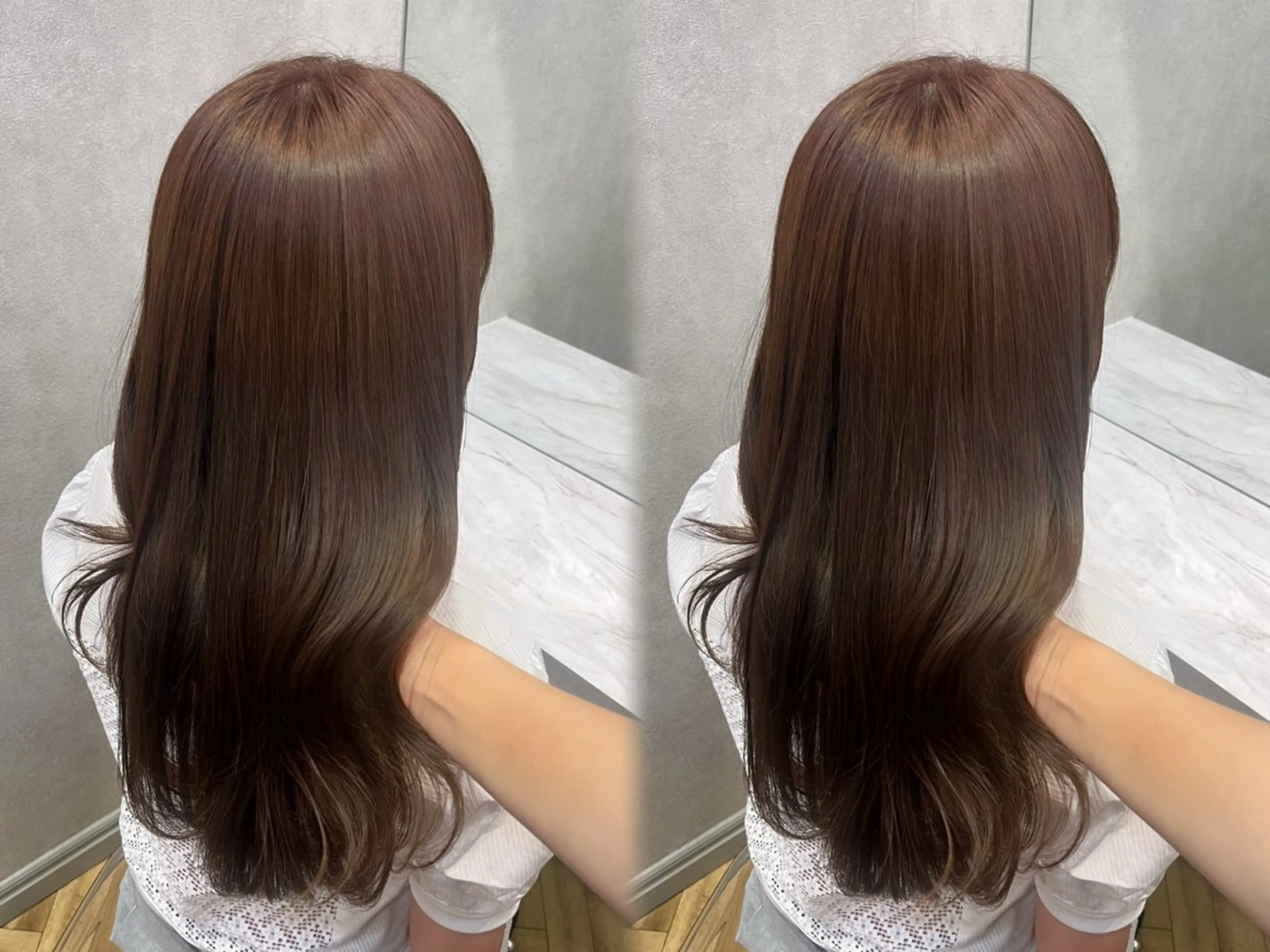 ミディアム カット ヘアカラー 韓国🎀レイヤー/艶 髪/縮毛矯正/ユリナのヘアスタイル