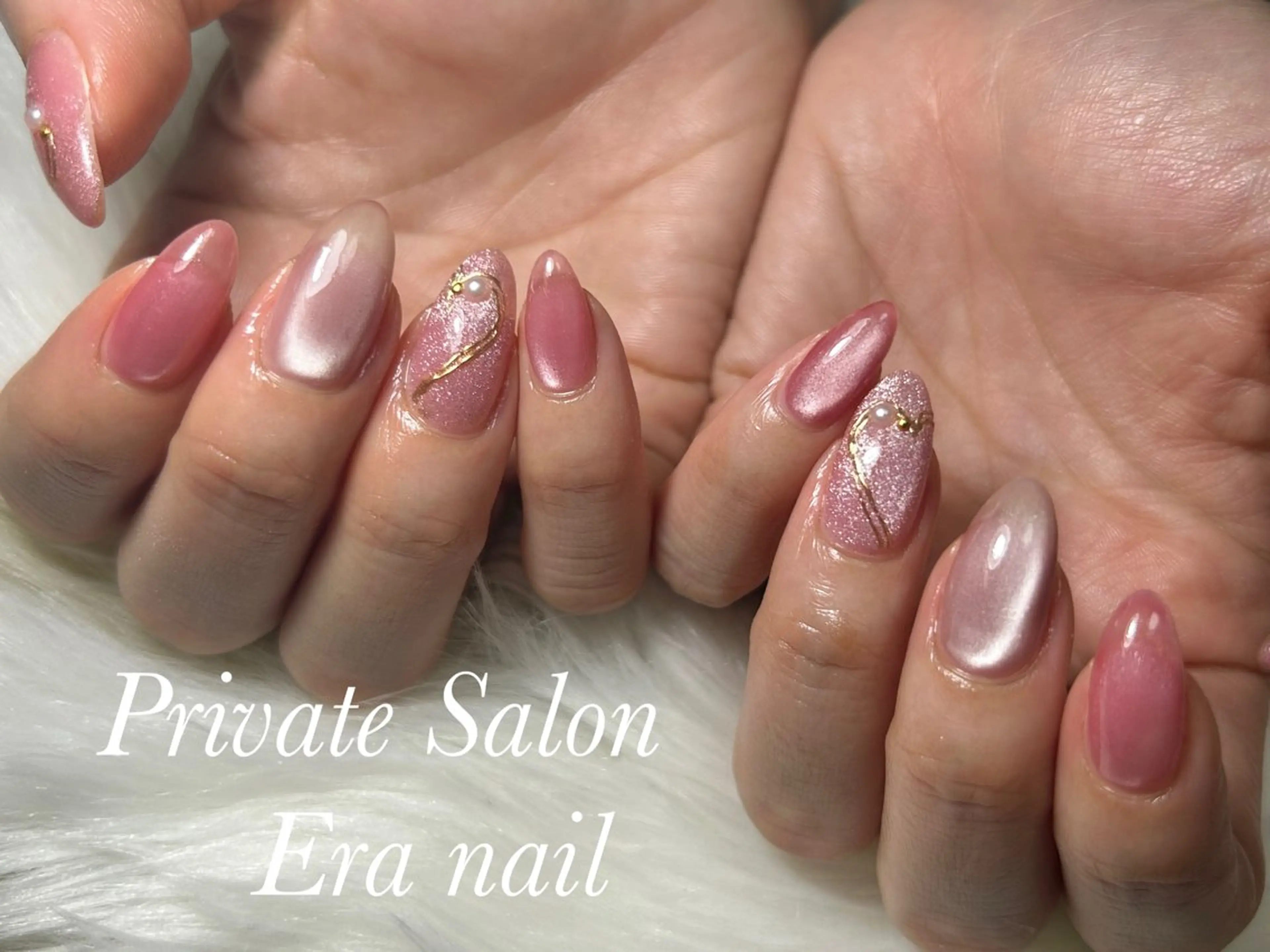 ネイル ハート マグネットネイル ハンドネイル Era nailのネイルデザイン