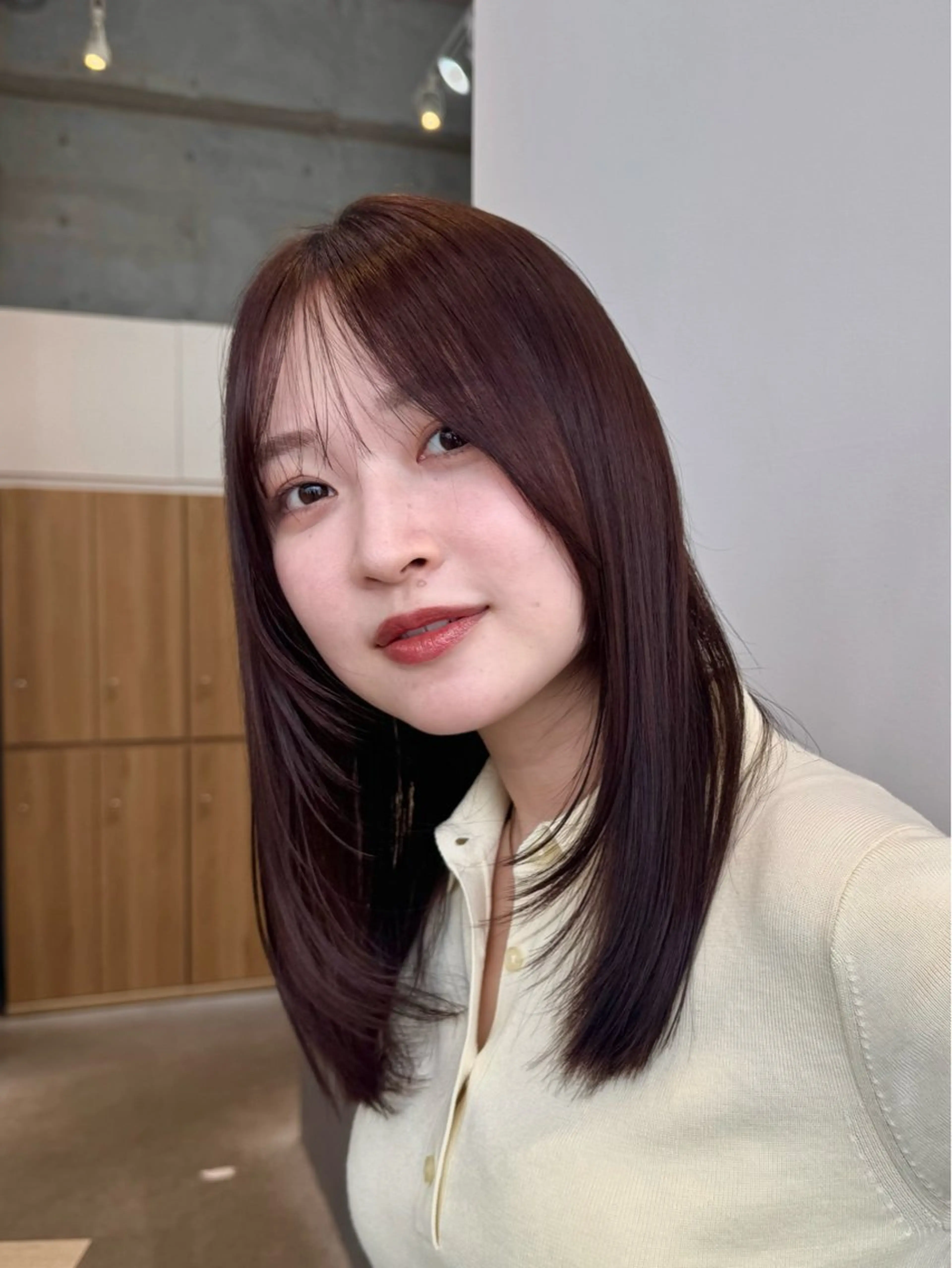 ミディアム カラー ヘアカラー 🫧髪質改善/Wカラ ー 暖色 🌸桜🌸のヘアスタイル