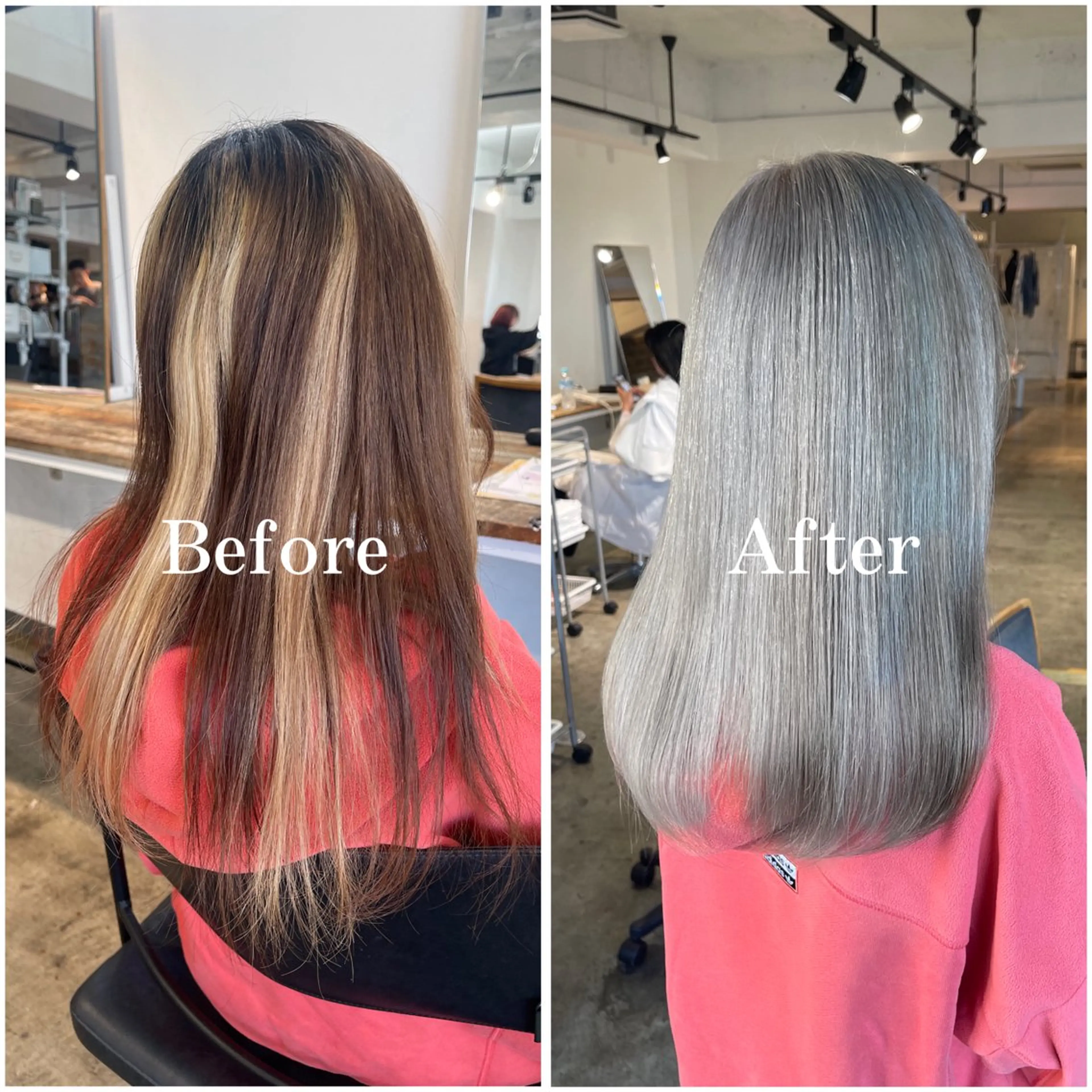 ロング カラー ブリーチ デザインカラー ハイトーンカラー ヘアカラー ムラ修正/ ハイトーン💖Riaのヘアスタイル