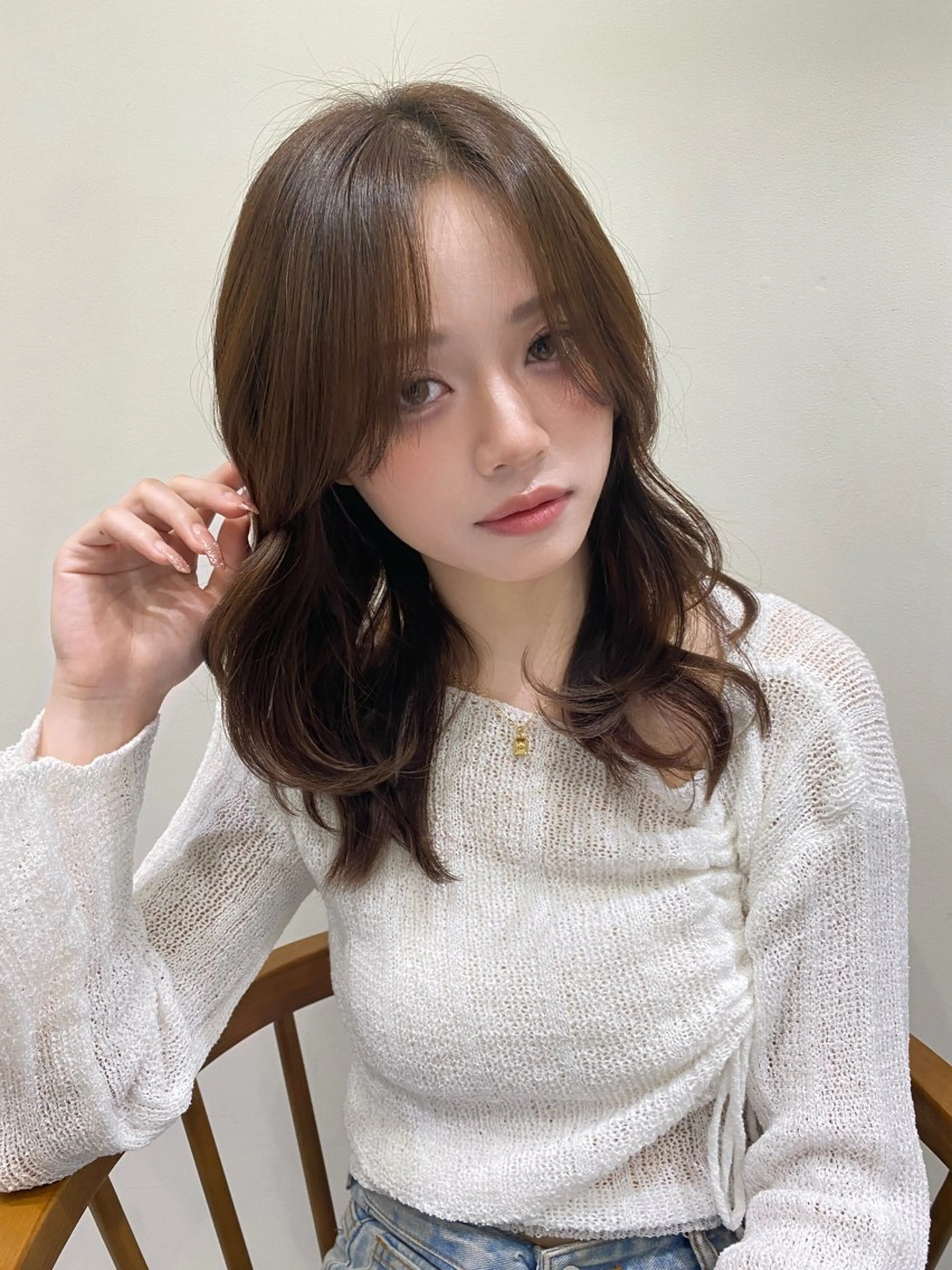 セミロング カラー 韓国風/艶カラー/ 透明感/水野啓太のヘアスタイル