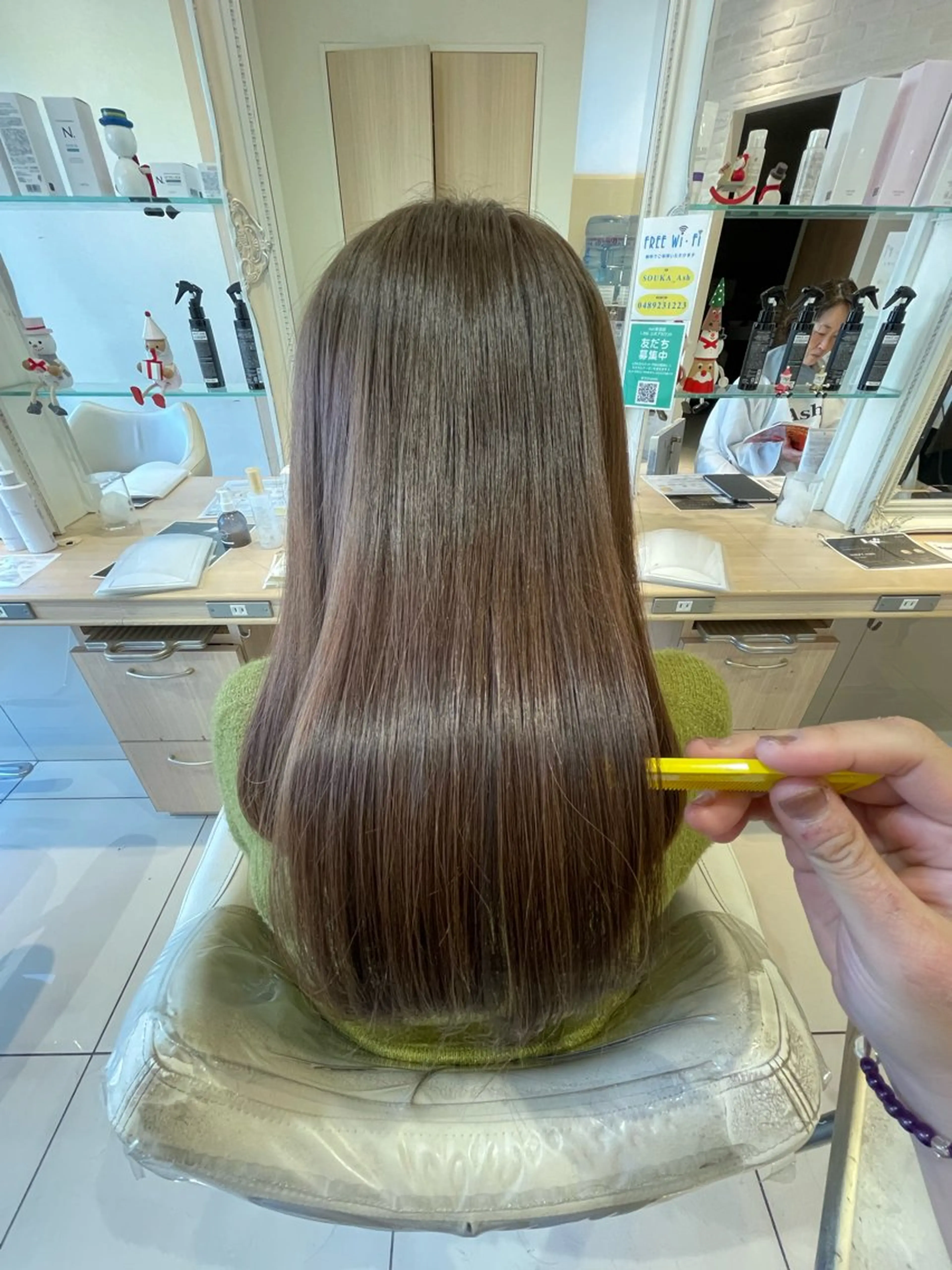 ロング カラー 髪質改善 トリートメント カット ヘアカラー トリートメント 加藤 未歩のヘアスタイル