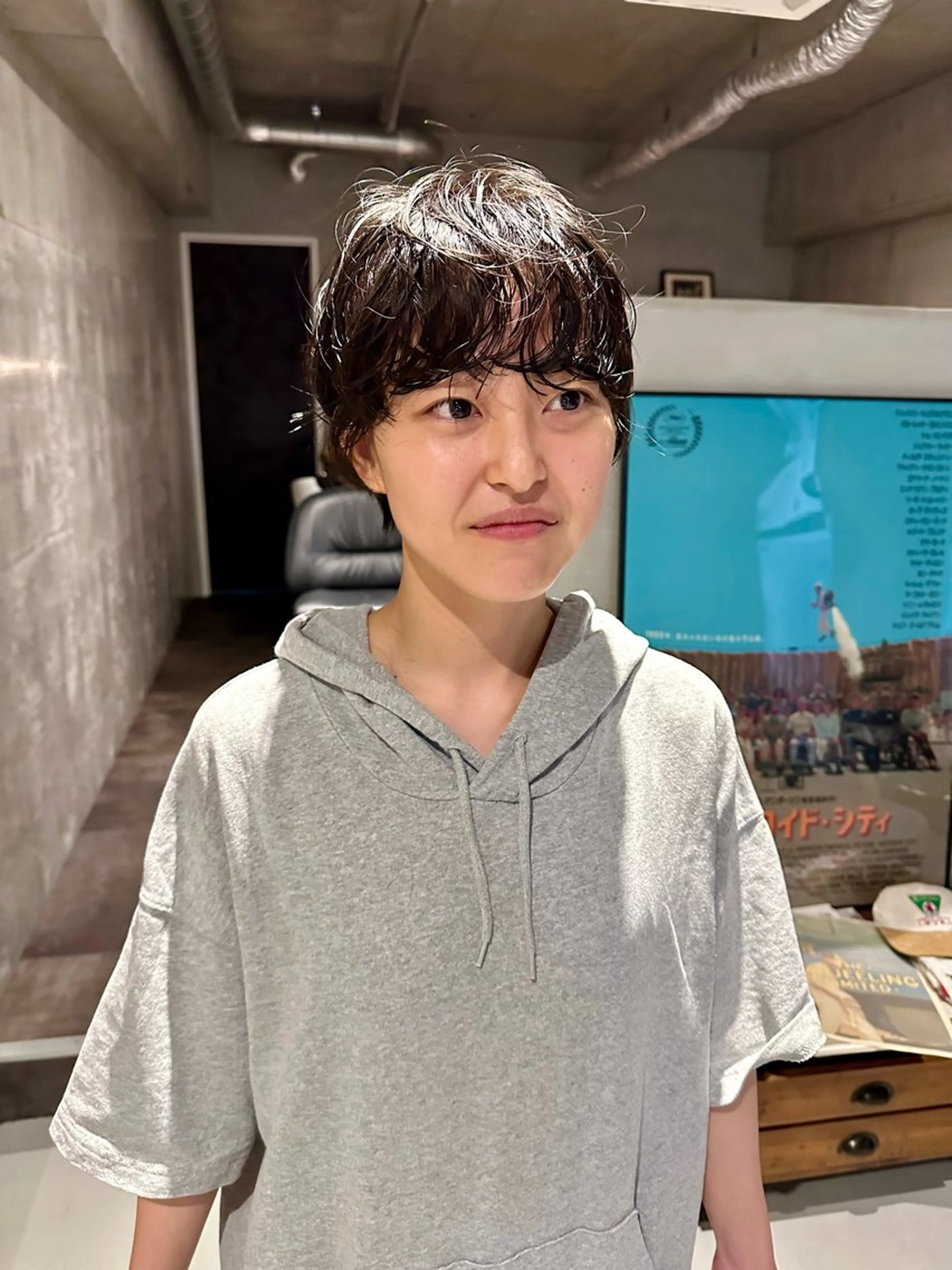 ショート パーマ ショートヘア ニュアンスパーマ カット パーマ トリートメント パーマ/透明感カラー /ボブ/吉田一生のヘアスタイル