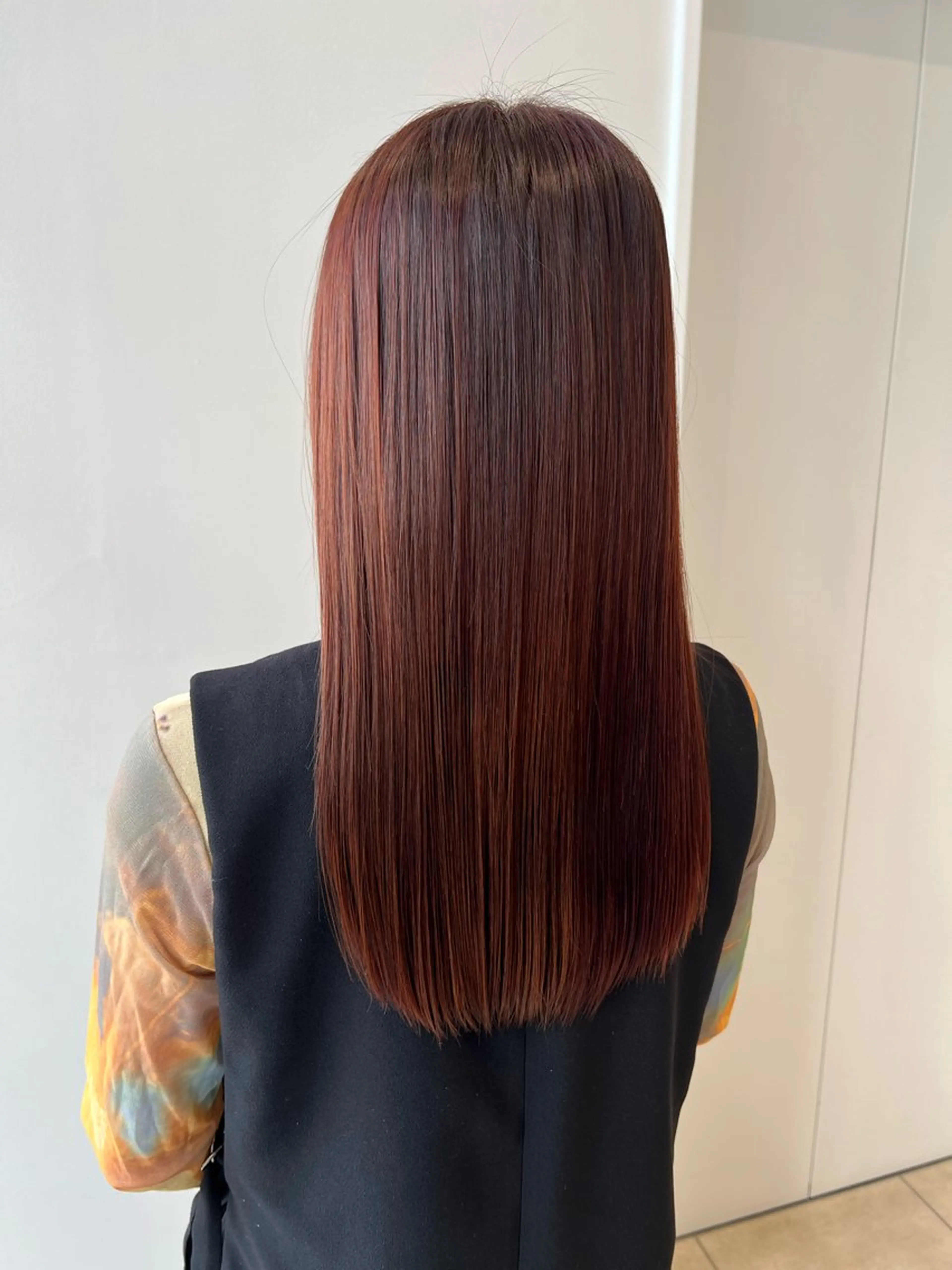 ロング カラー 透明感カラー オレンジ オレンジピンク ピンクカラー レイヤーカット 💎K-two名古屋 安田ちづる💎のヘアスタイル