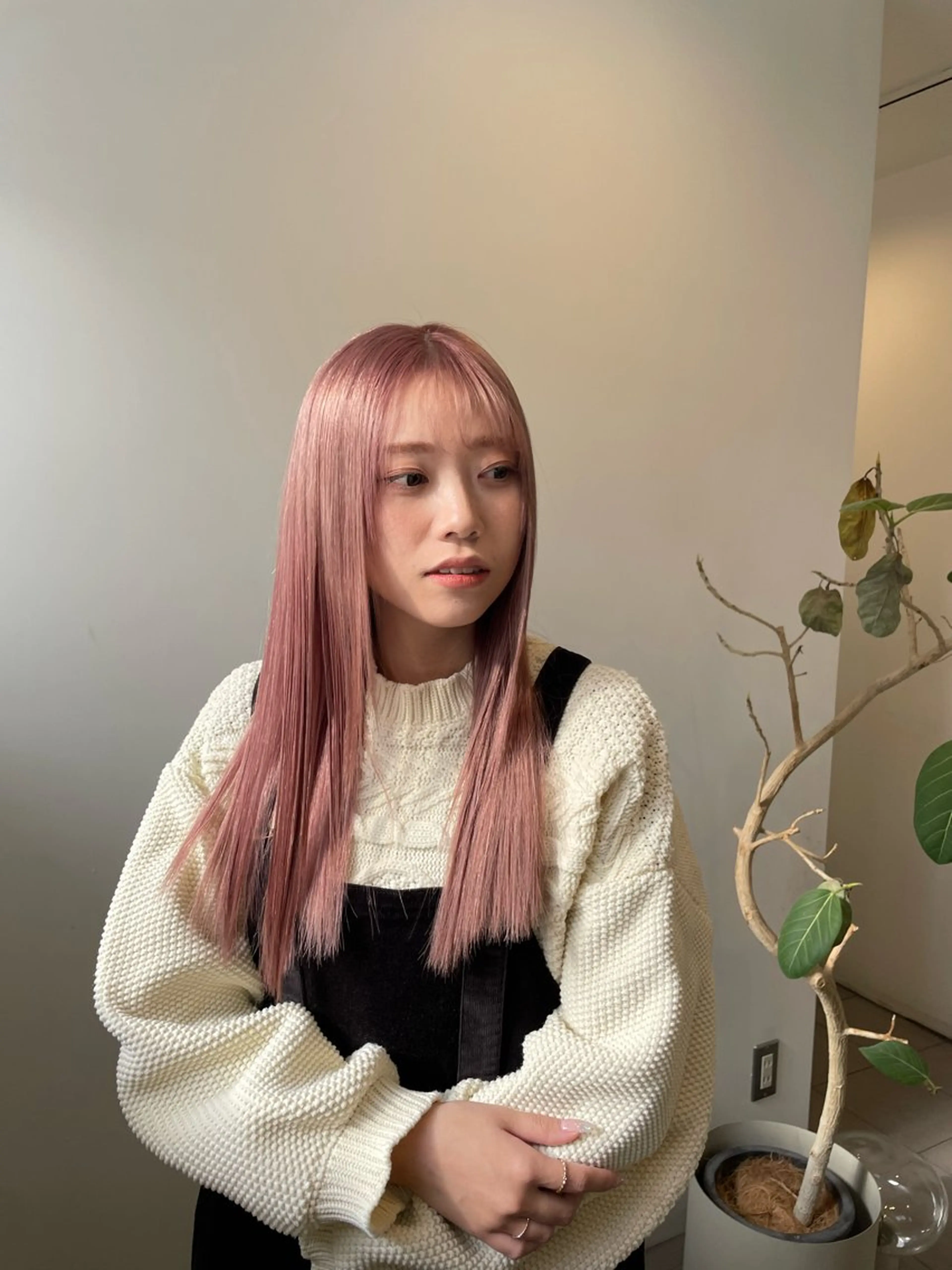 ロング カラー ピンクカラー HITOMI 福岡パーマのヘアスタイル