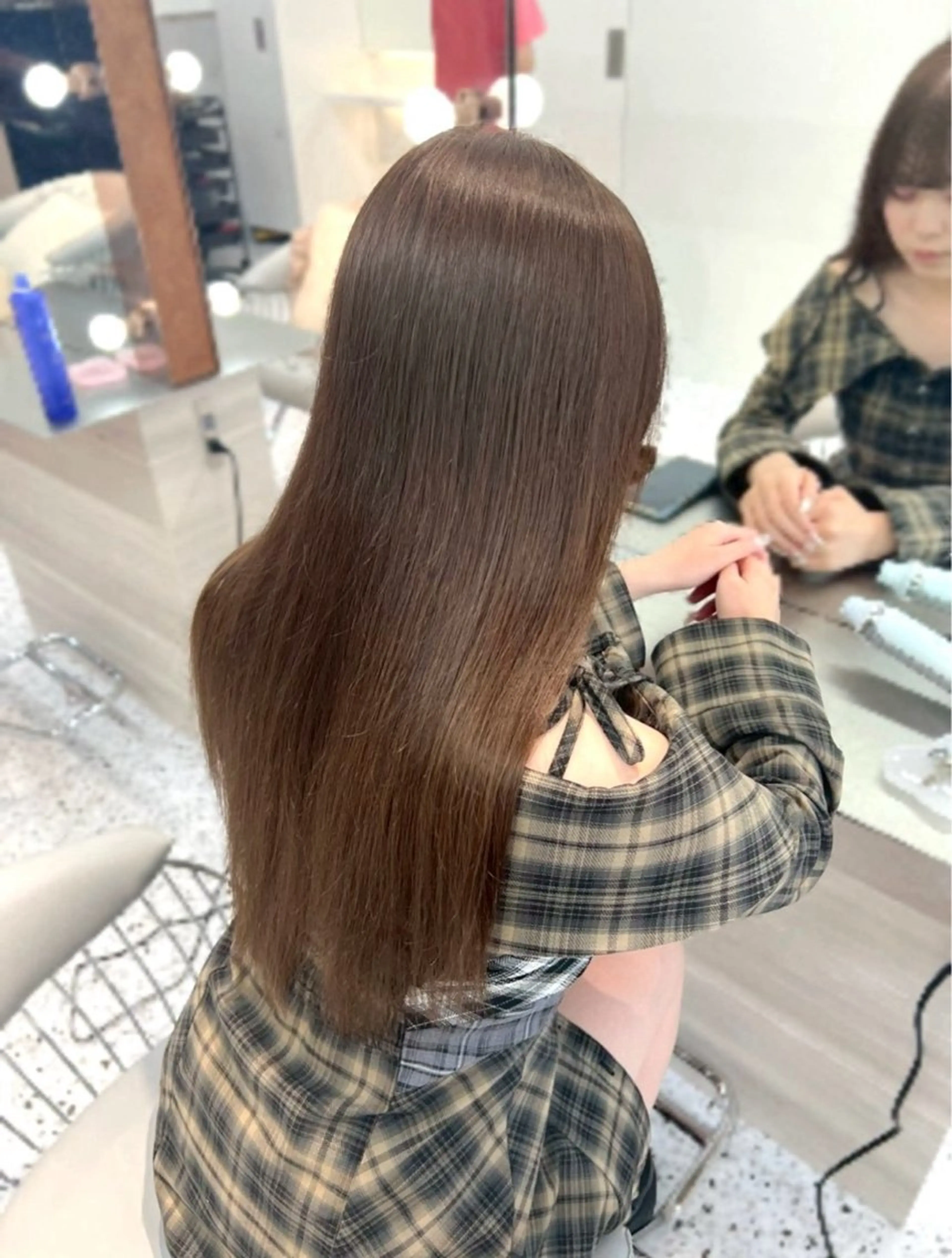 ロング チョコレートブラウン 髪質改善 レイヤーカット トリートメント ヘアカラー 🎀透明感ブラウ ンshizuka🎀のヘアスタイル