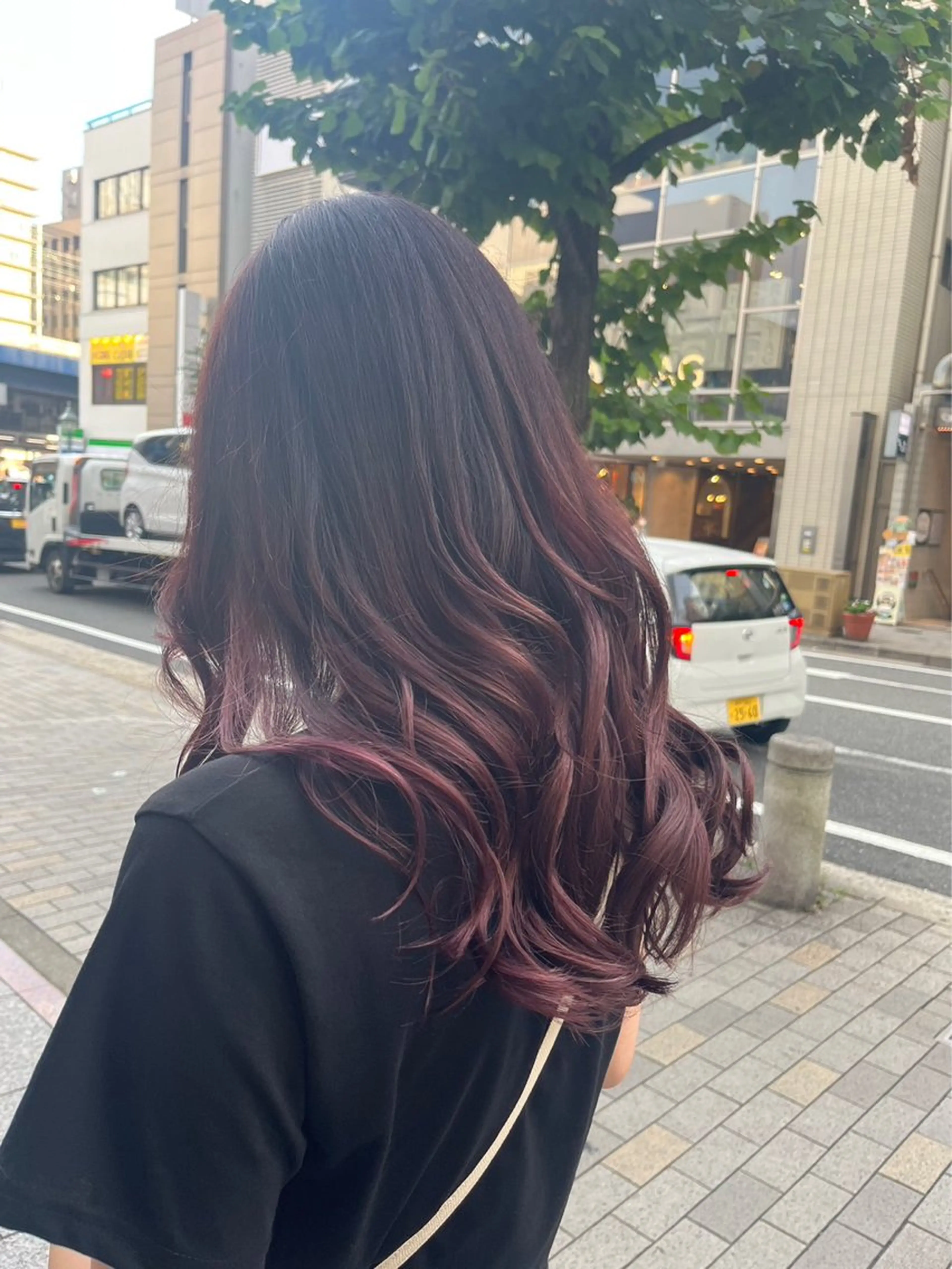 ロング カラー ピンクカラー 福永 ちひろのヘアスタイル